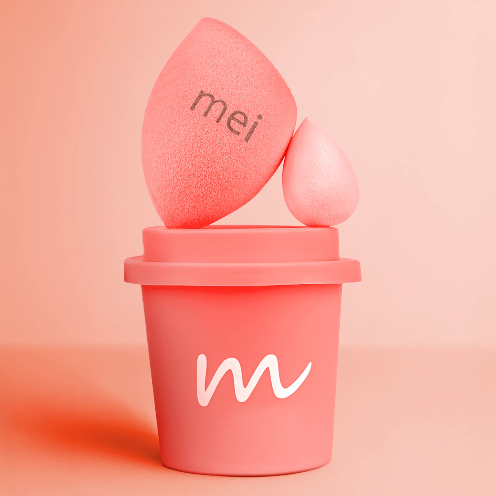 Makyaj Süngeri Fondöten Emmeyen Sponge Coffee Cup Hijyenik Flamingo Pembe 1 Pro 1 Mini