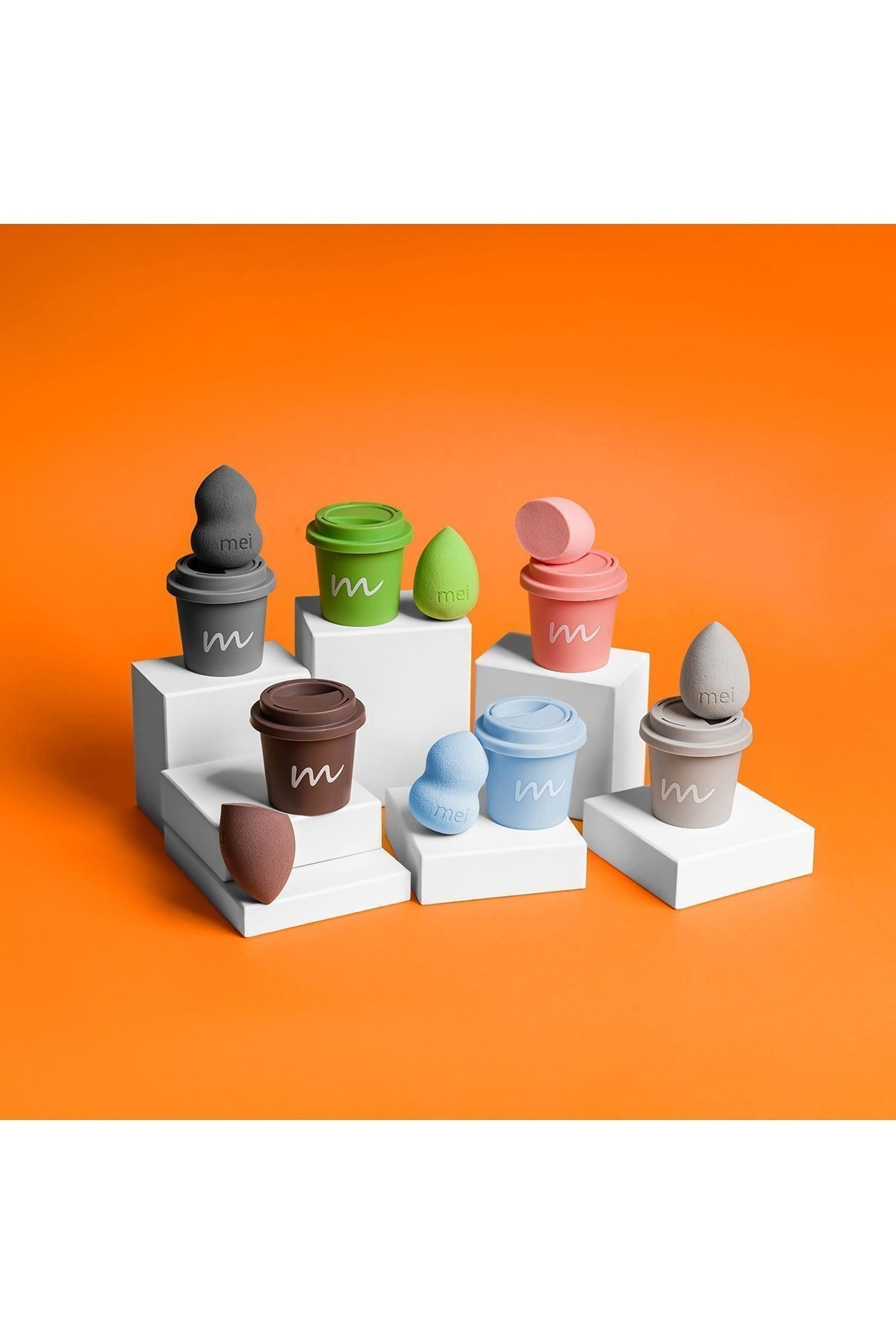 Makyaj Süngeri Fondöten Emmeyen Sponge Coffee Cup Hijyenik Flamingo Pembe 1 Pro 1 Mini