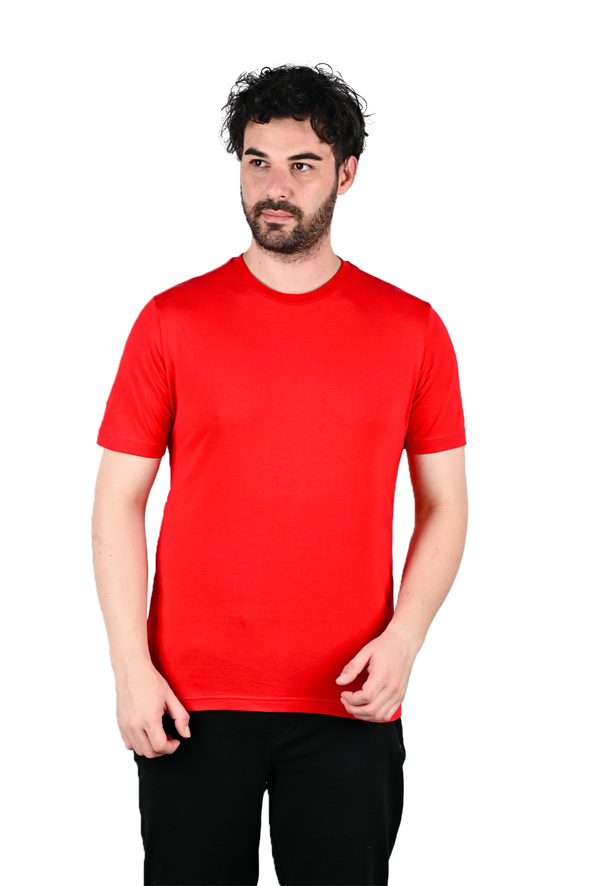 Black-White - Red Men's Regular Fit 3 Cotton T-shirt