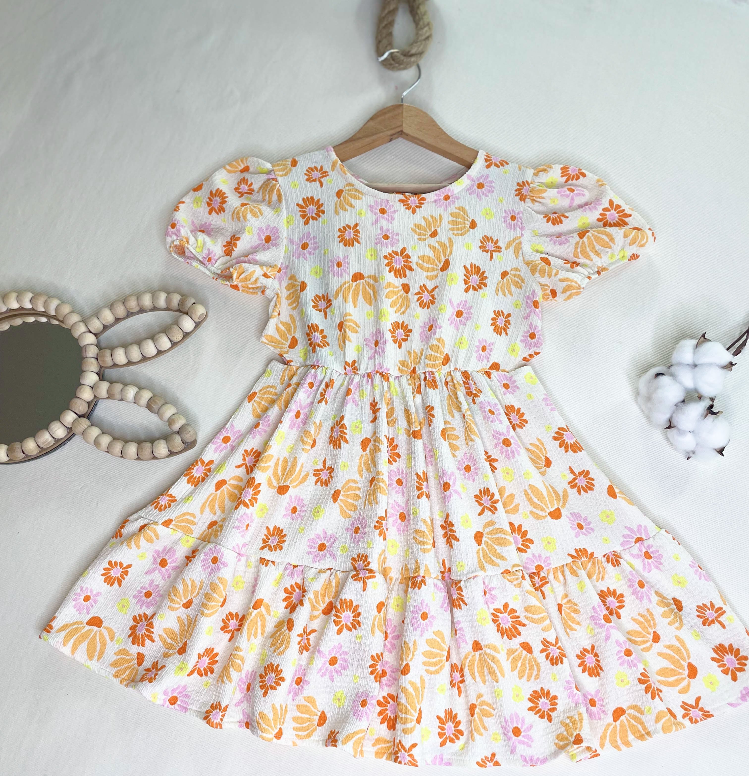 Floral Patterned Girl Child Dress