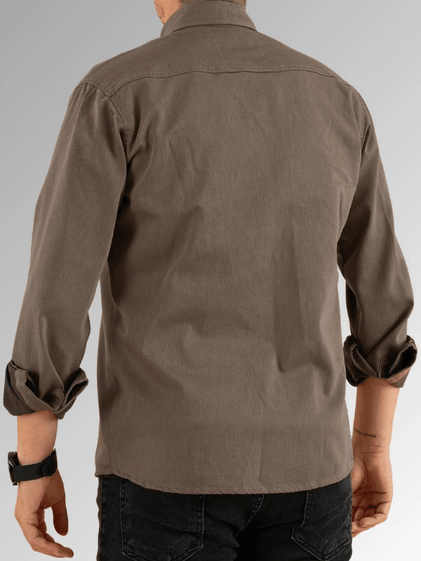 Men's Shirt With Gabardine Double Pockets With Snap Buttons