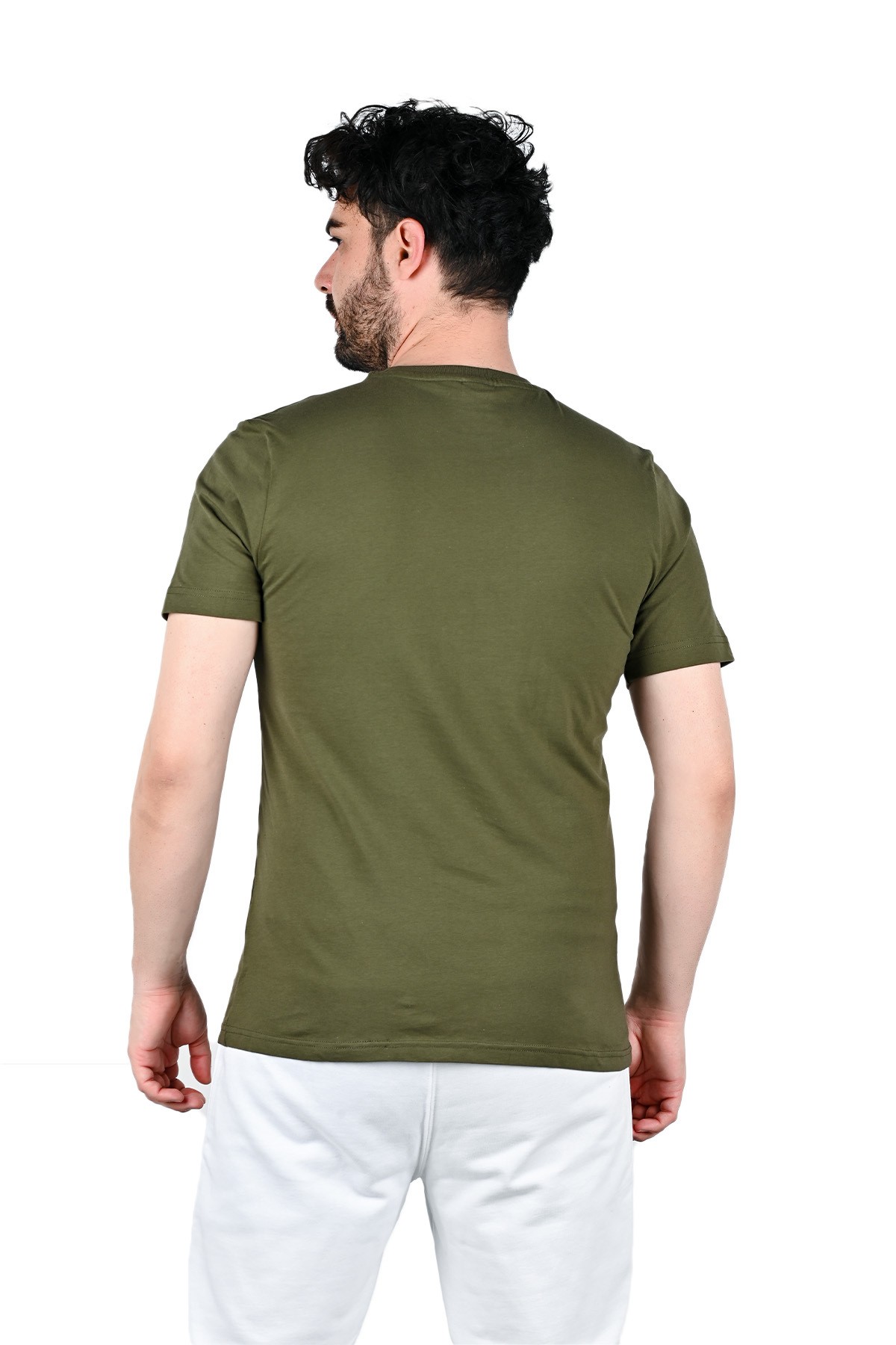 Black-navy - khaki Men's Regular Fit 3 Cotton T-shirt