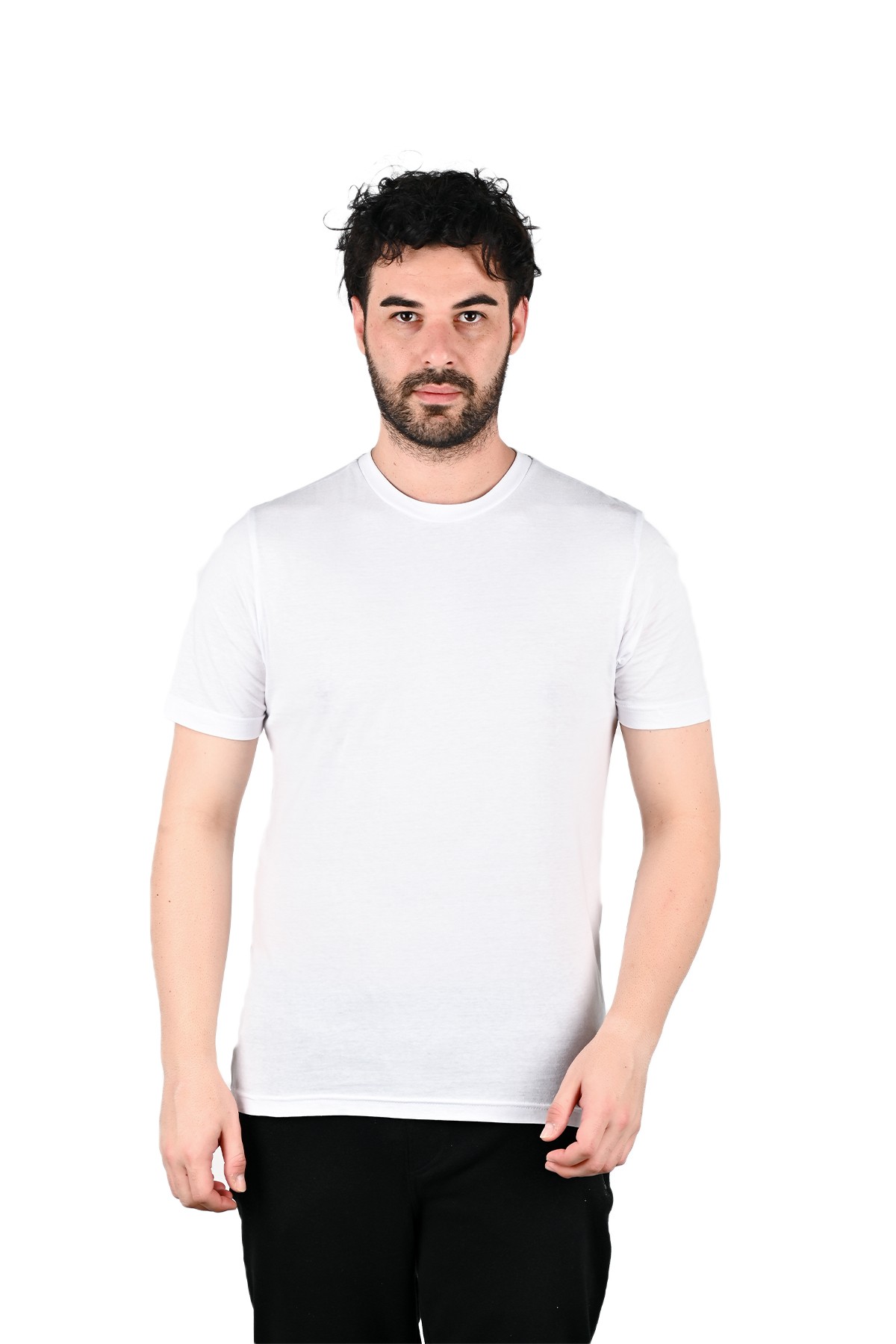 Siyah-Beyaz-Kırmızı Erkek Regular Fit 3'lü Pamuk T-shirt