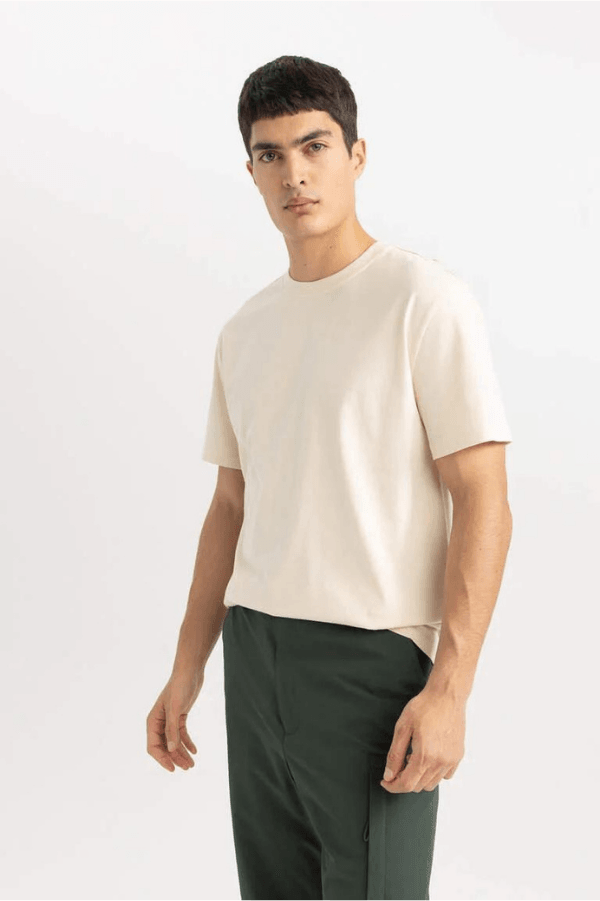 Erkek Regular Fit Pamuklu Basic T-shirt