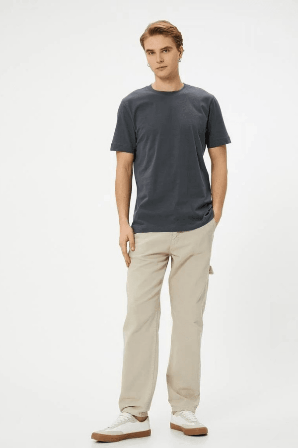 Erkek Regular Fit Pamuklu Basic T-shirt