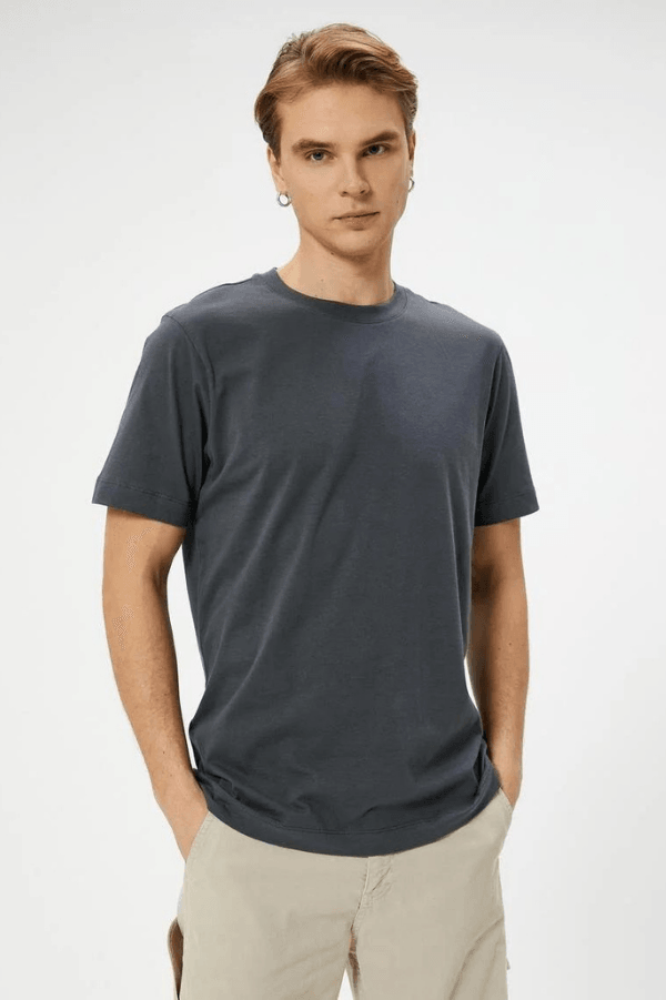 Erkek Regular Fit Pamuklu Basic T-shirt