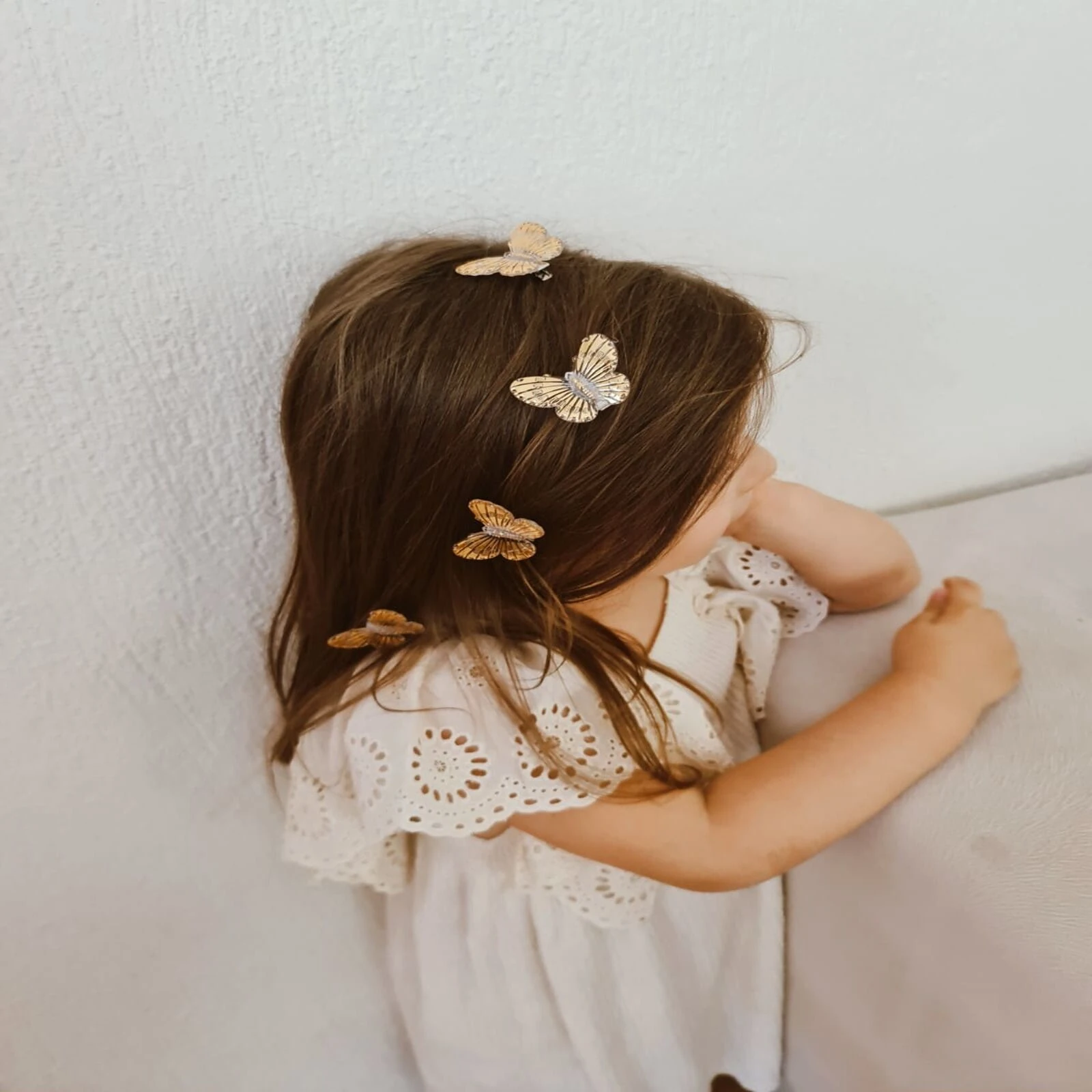 Kelebek Kız Çocuk Ve Kadın Saç Boncuğu Gold