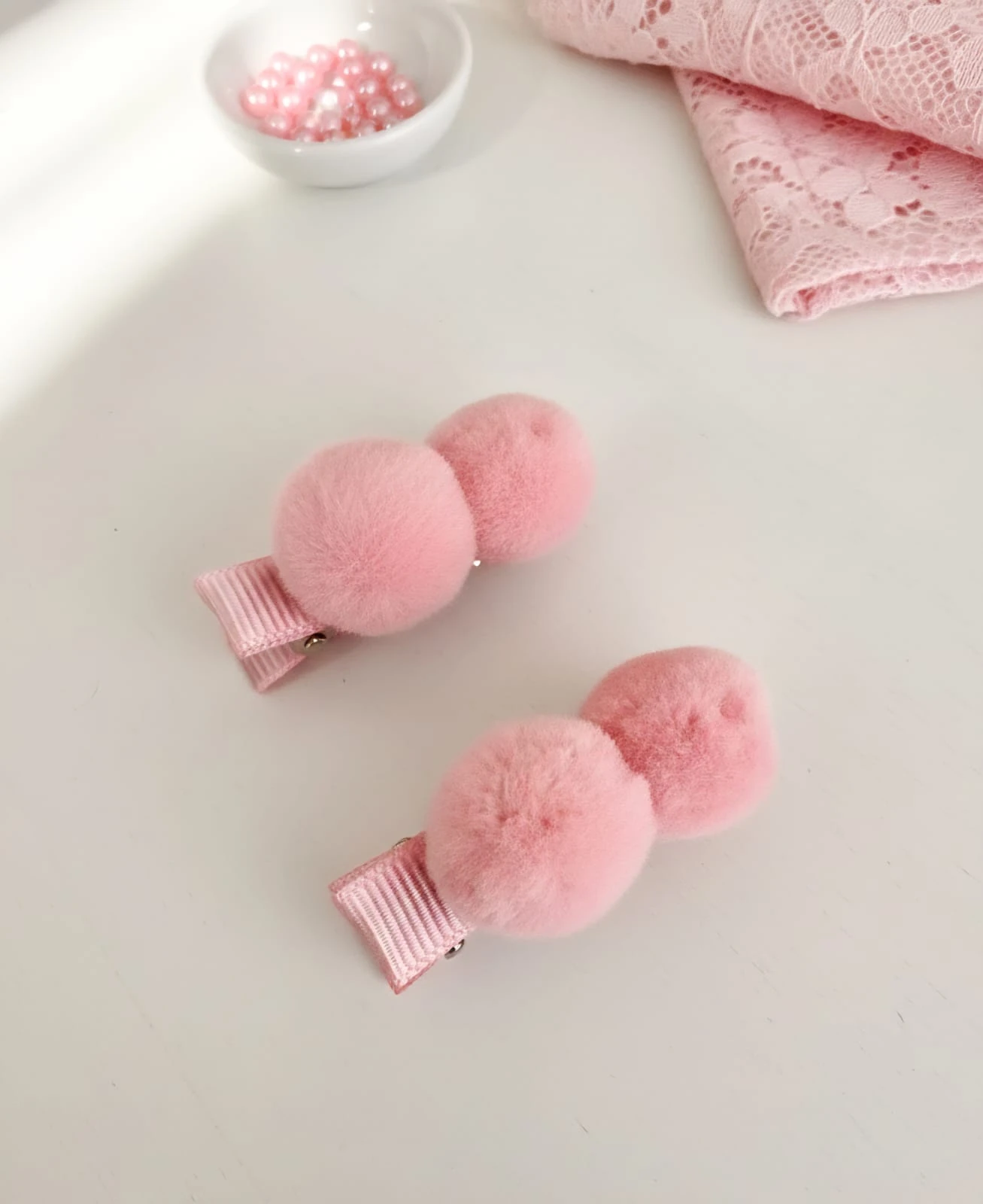 Mini Ponpon 3.5 cm Klips Toka 2'li