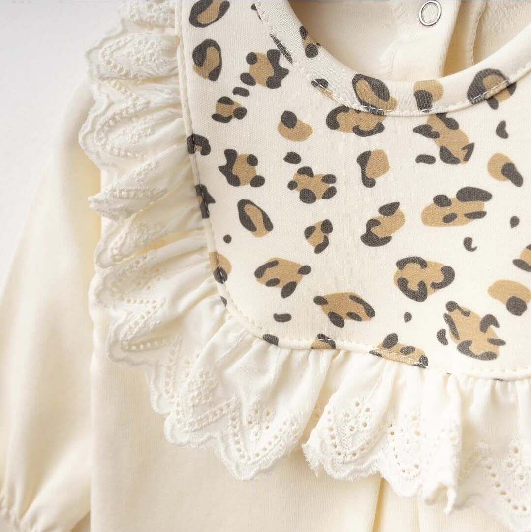 Krem Fistolu Leopar Desenli Tulum