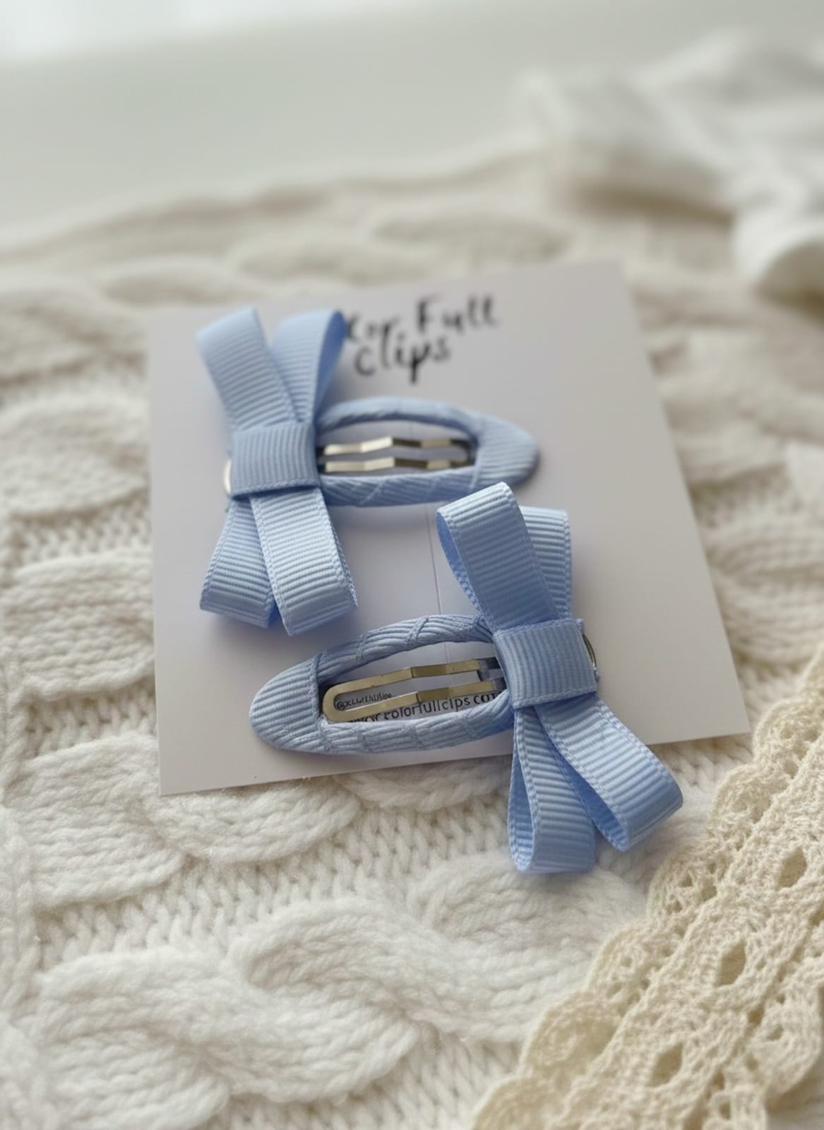 Kurdele Fiyonk Çıtçıt Toka İkili - Mavi