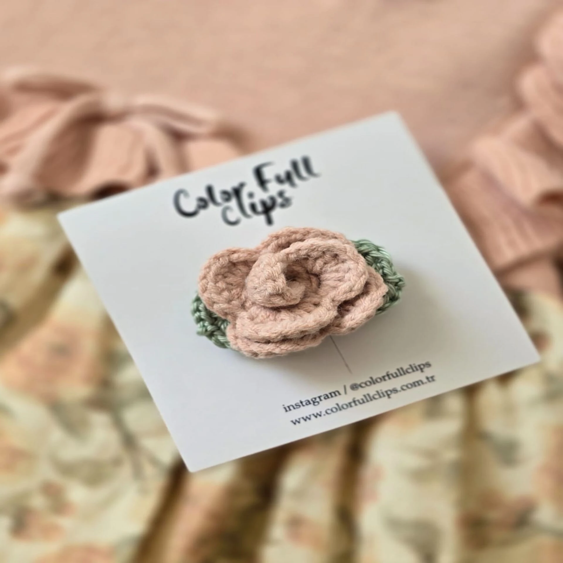 Rose Shabbychic Pudra Az Saçlı bebek Tokası