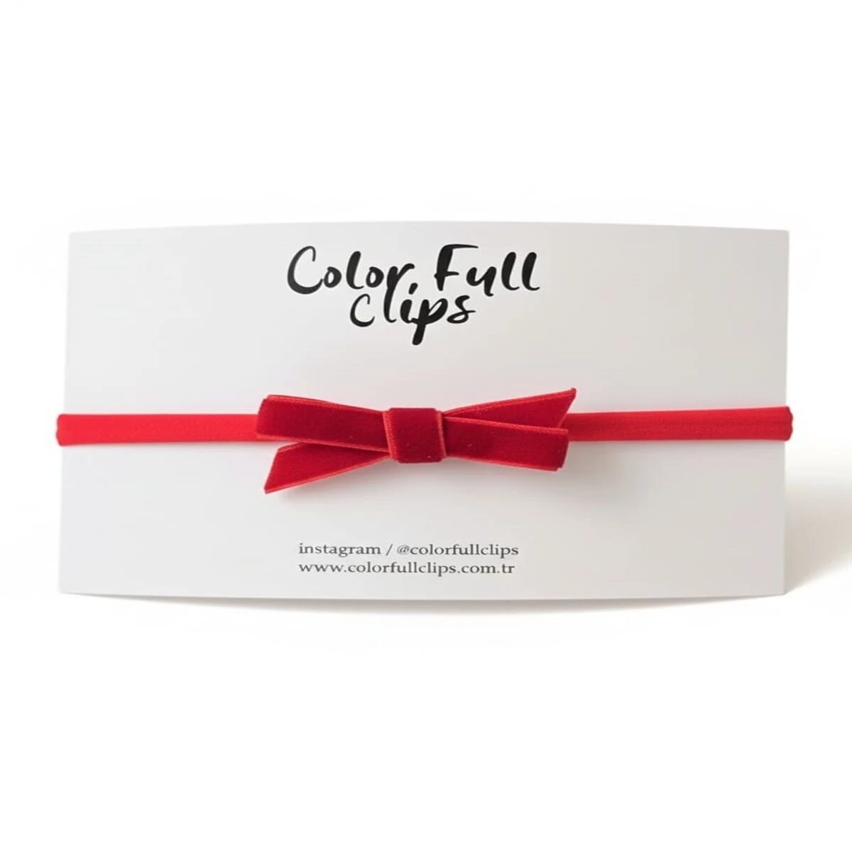 Kırmızı Kadife Fiyonk Bant