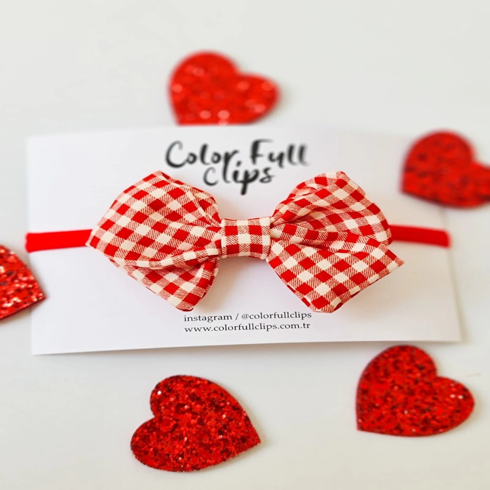 Kırmızı Pötikare Fiyonk Bant