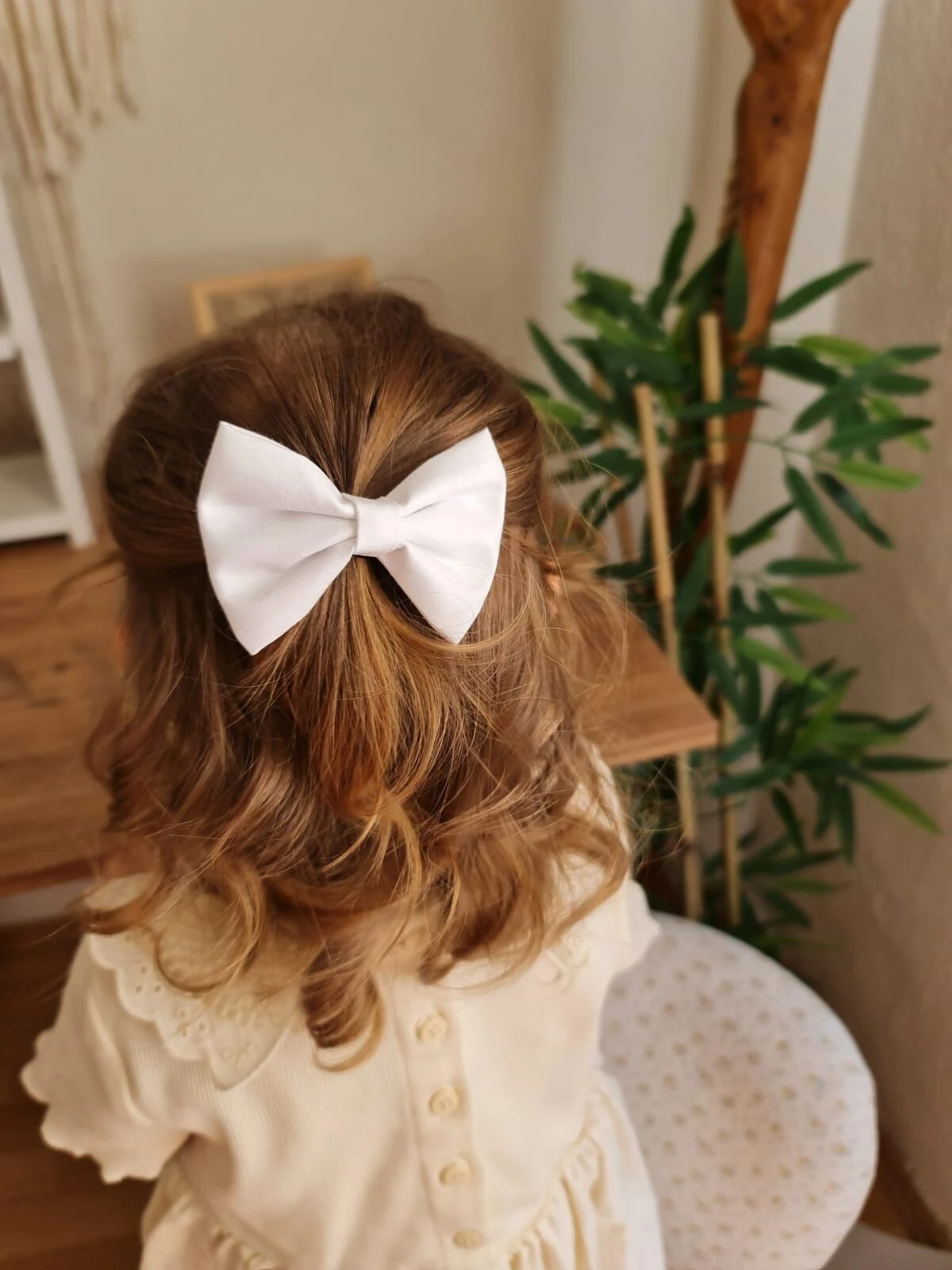 Beyaz Fiyonk Klips Toka ADET