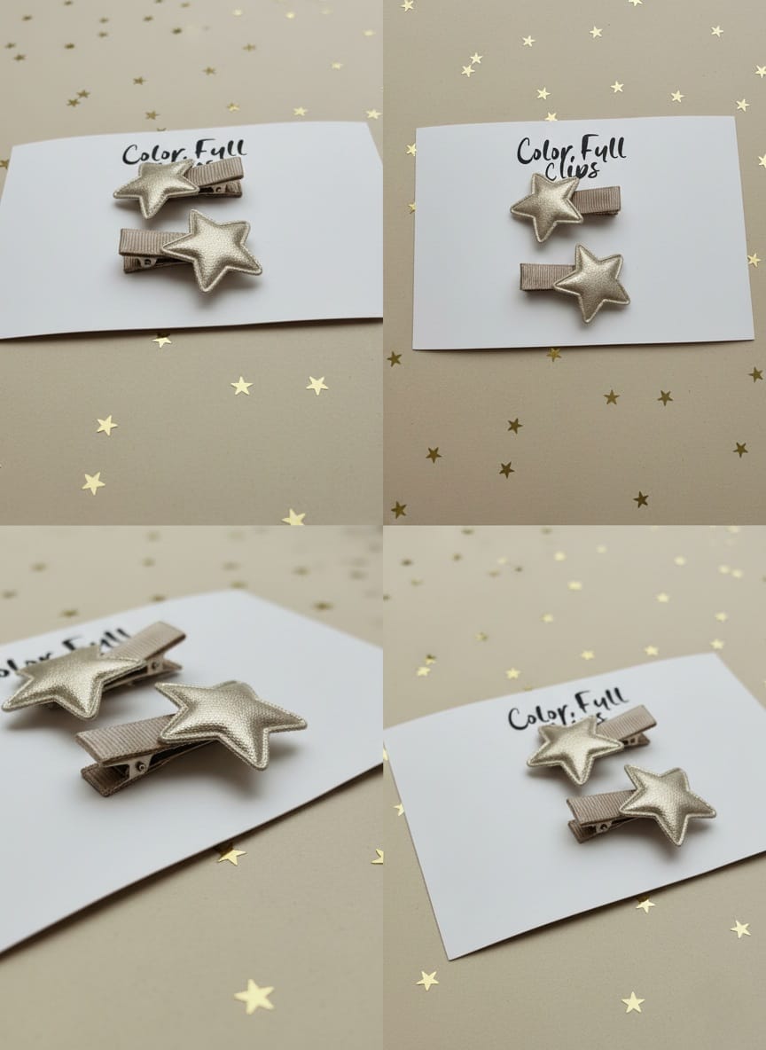 Starsailor 4 cm  Klips Toka Gold İkili