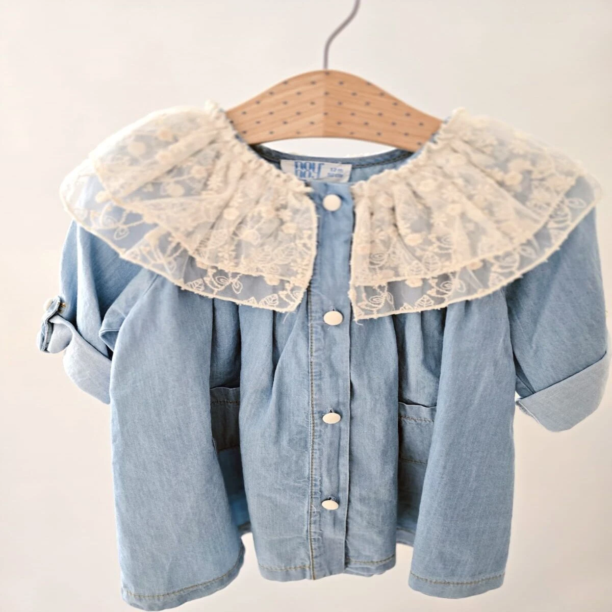 Kot Dantel Yakalı Kız Cocuk Elbise