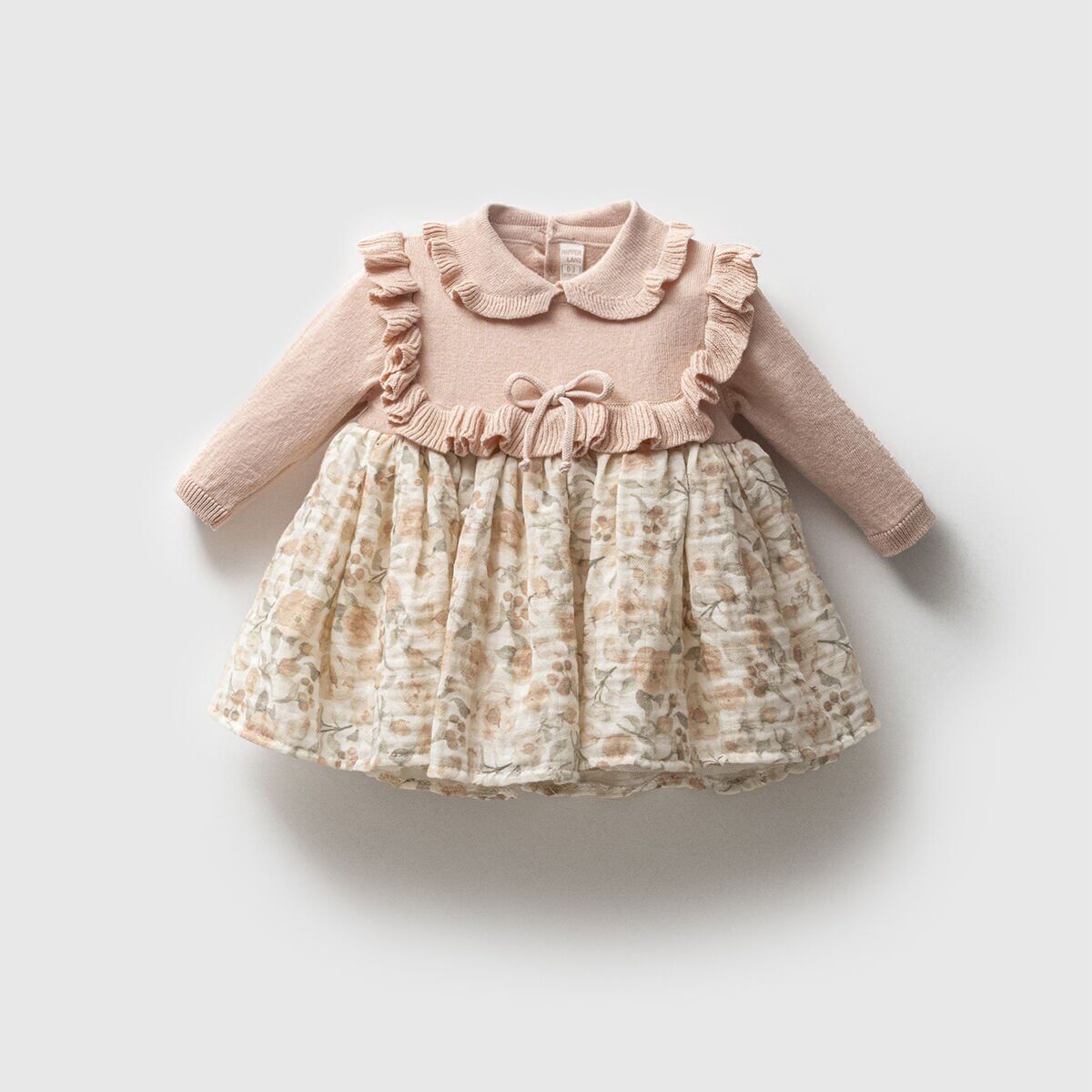 Rebecca Müslin Etekli Elbise Pudra