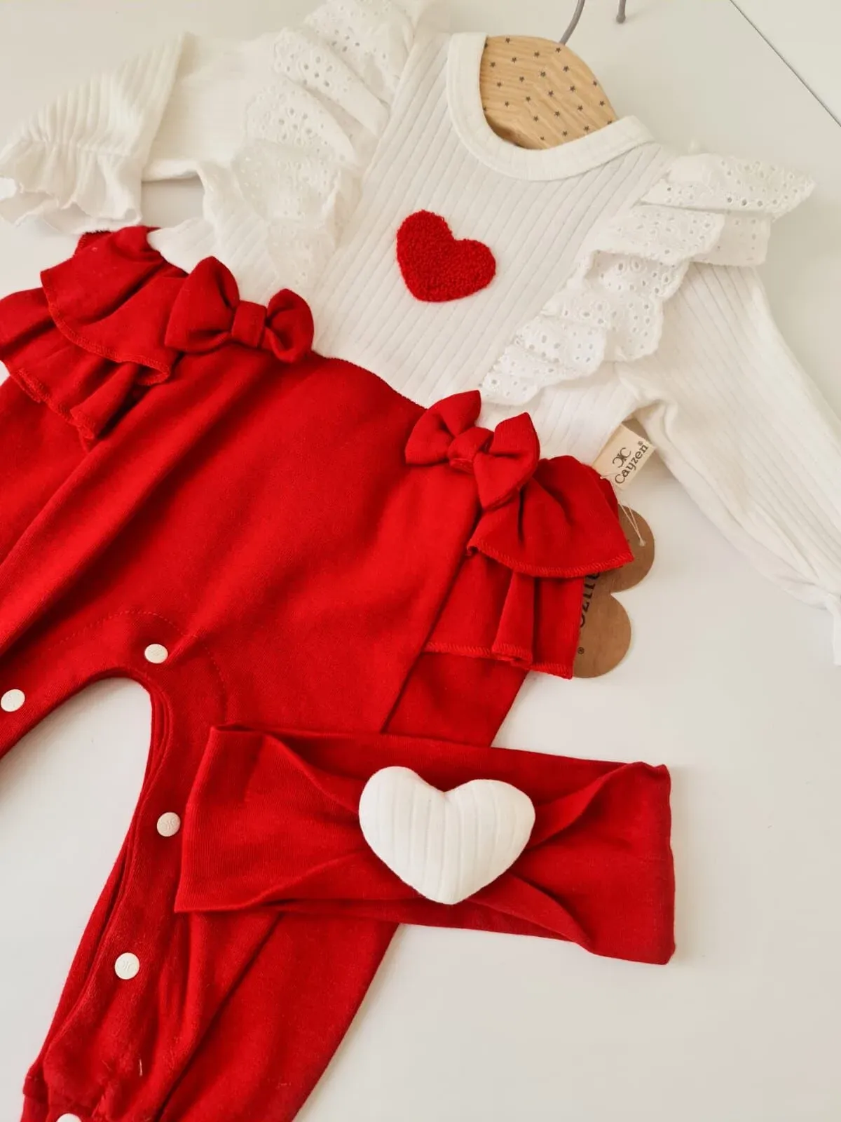 Kalp Bandanalı Tulum Set