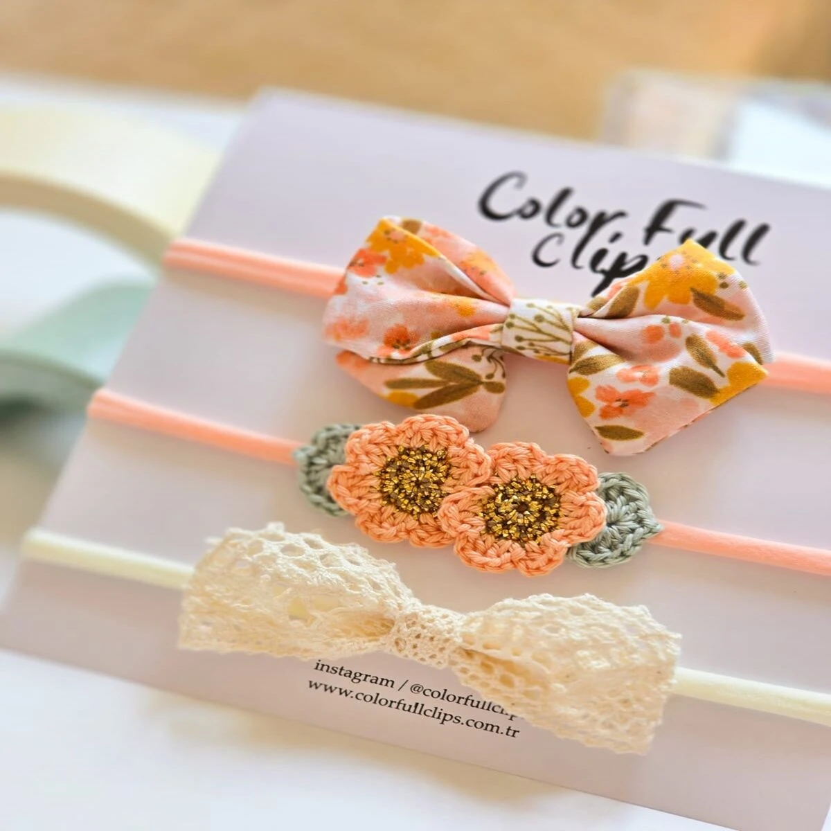 El Örgüsü Yavuruağzı 3'lü Bebek Bant Set