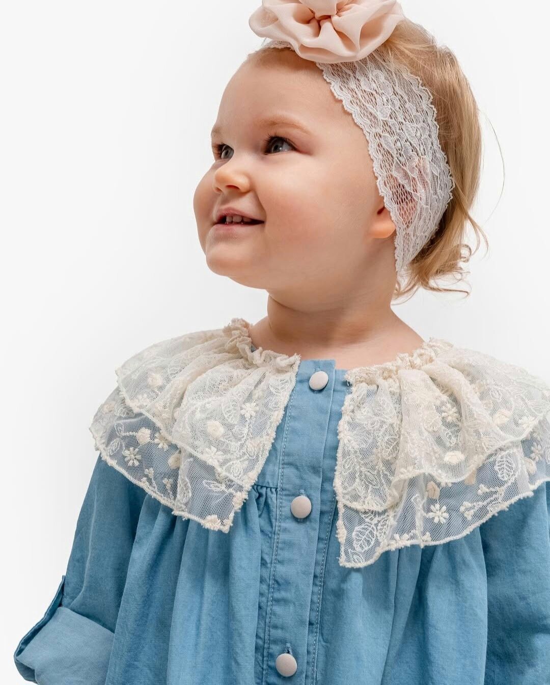 Kot Dantel Yakalı Kız Cocuk Elbise