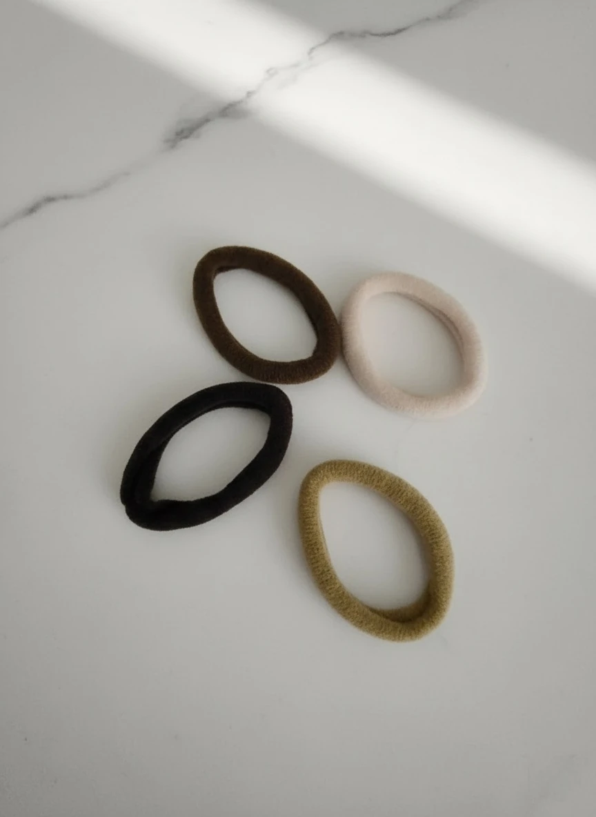 Kahverengi Tonlarında Küçük Lastik Toka Seti (4’lü)