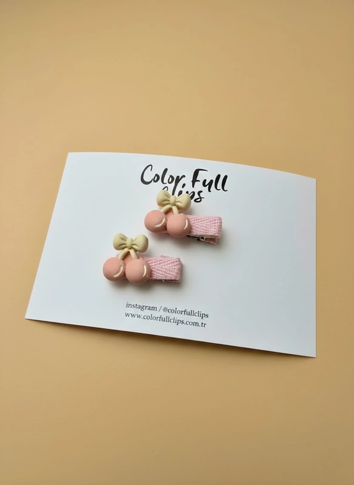 Kiraz Figürlü Klips Toka 3.5 cm 2'li