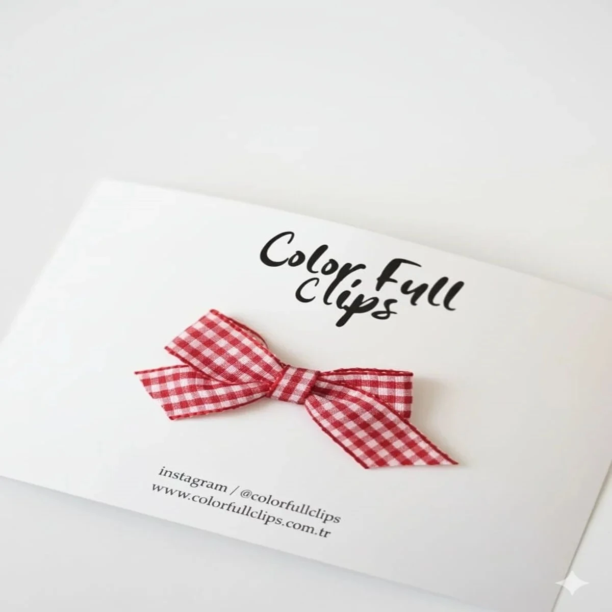 Pötikare Kırmızı Fiyonk Az Saçlı Bebek Tokası