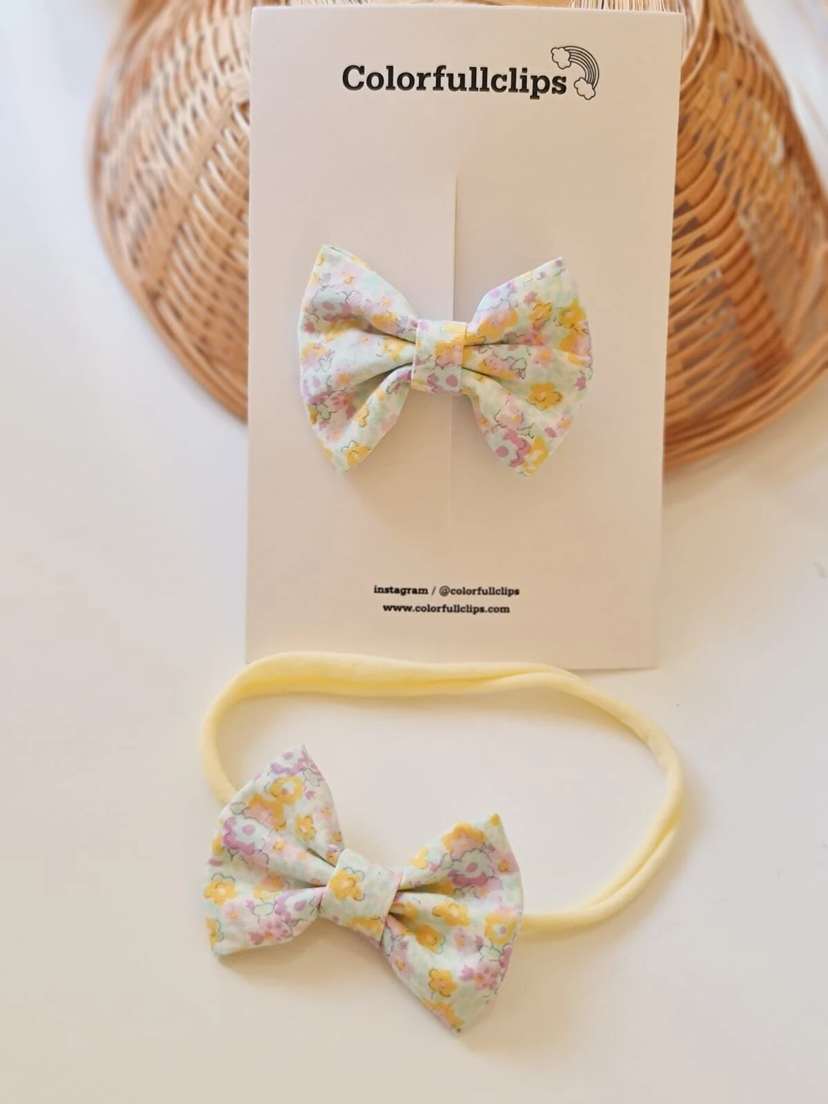 Çıtır Çiçek Fiyonk Bandana /Klips Seçeneği