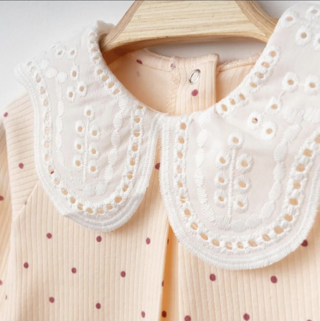 Puantiye Desenli Somon Tulum-Bandana Set