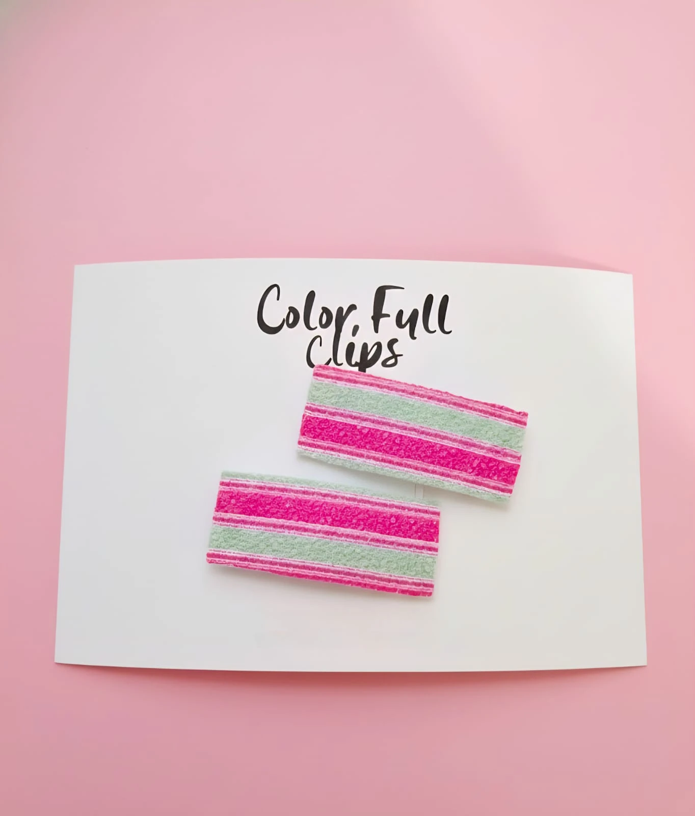 Glitter Çizgili Çıtçıt Toka 2'li