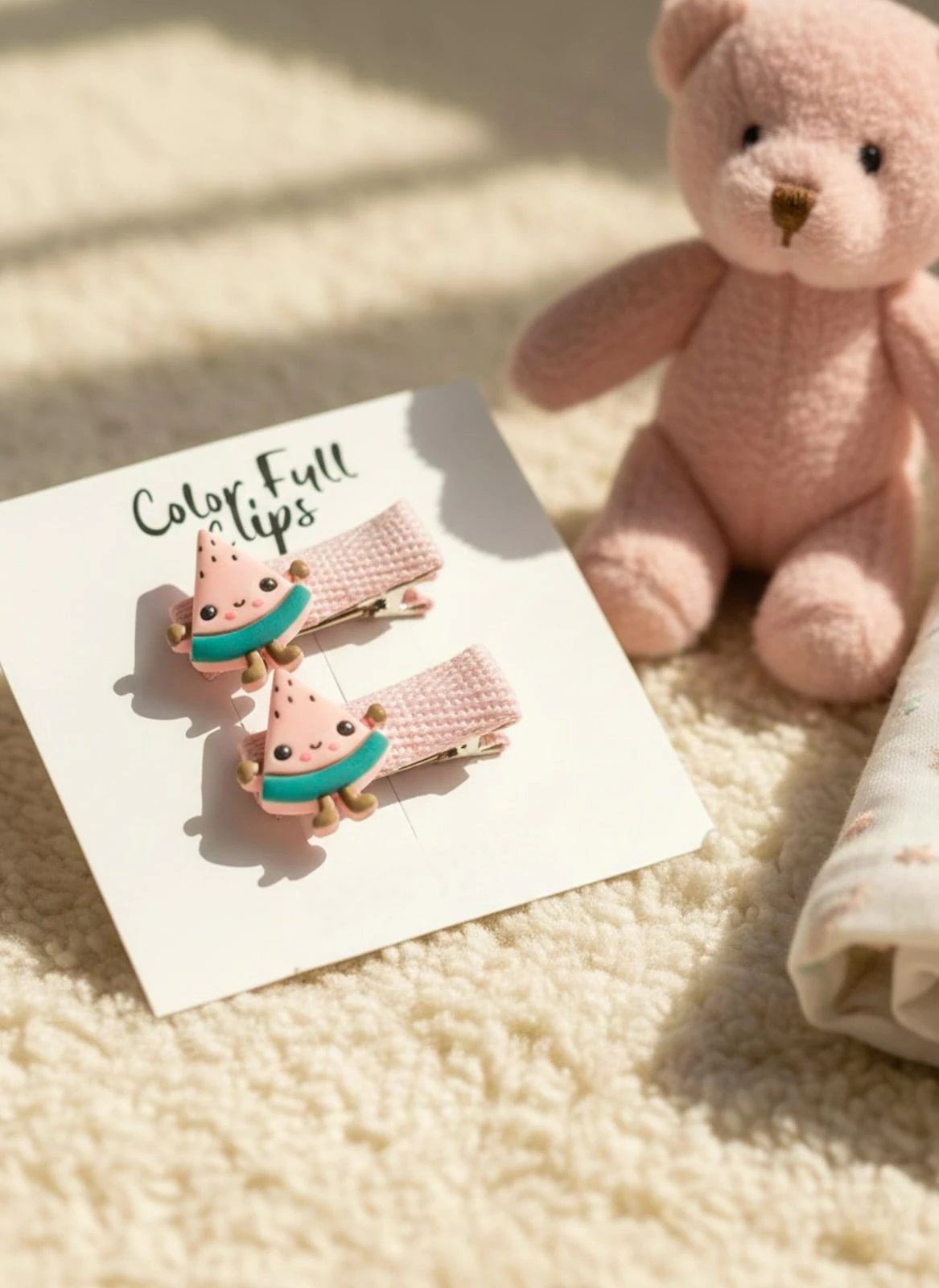 Karpuz Figürlü 3.5 cm Klips Toka İkili