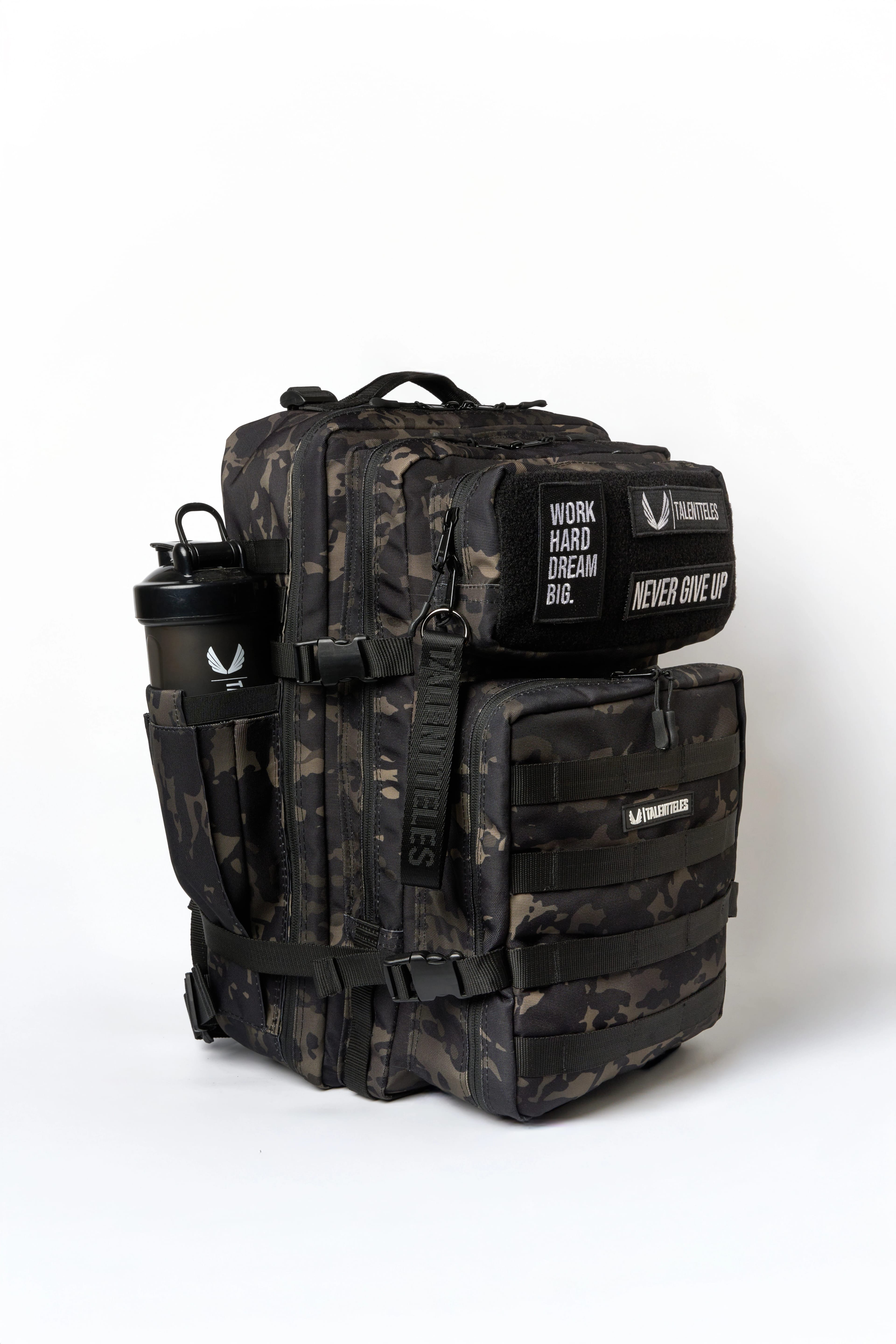 Camo Black 30L Termal Yemek Bölmeli Sırt Çantası