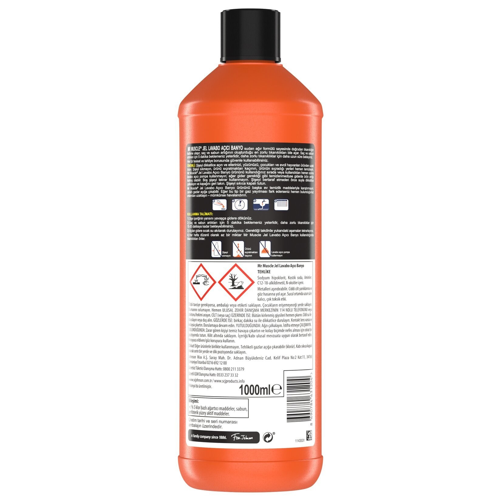 Mr. Muscle Jel Lavabo Açıcı 1 L