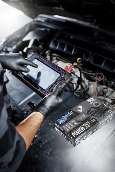 Dolphin PowerGrip Ekstra Kalın Siyah Nitril Eldiven Elmas Dokulu 50 Adet