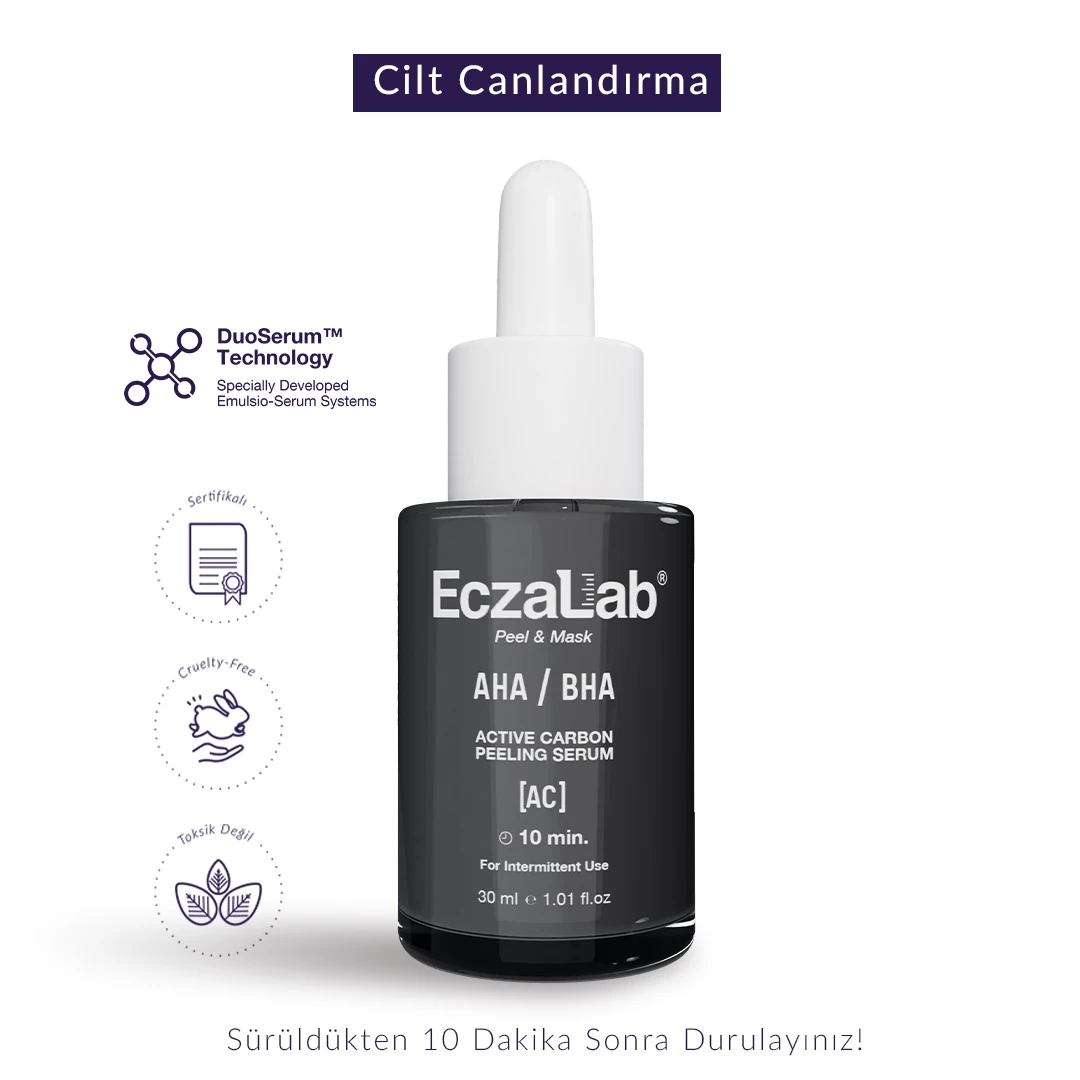 Aha / Bha Aktif Karbonlu Peeling Cilt Serumu | Cilt Yenileyici & Detoks Etkili | Aha %8 Bha %2
