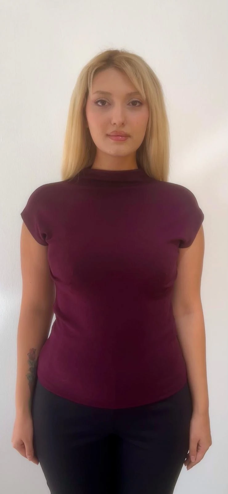 Yaka ve Kol Detay Bluz - mor