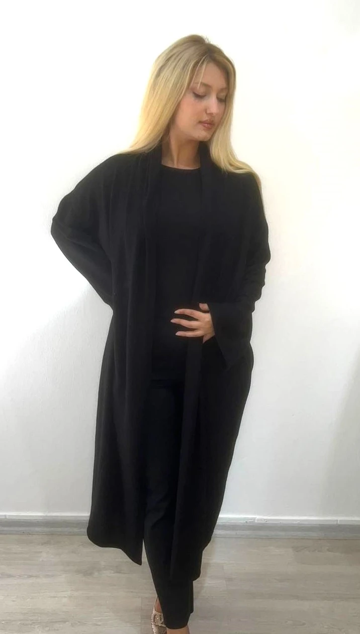 Şal Yaka Uzun Hırka