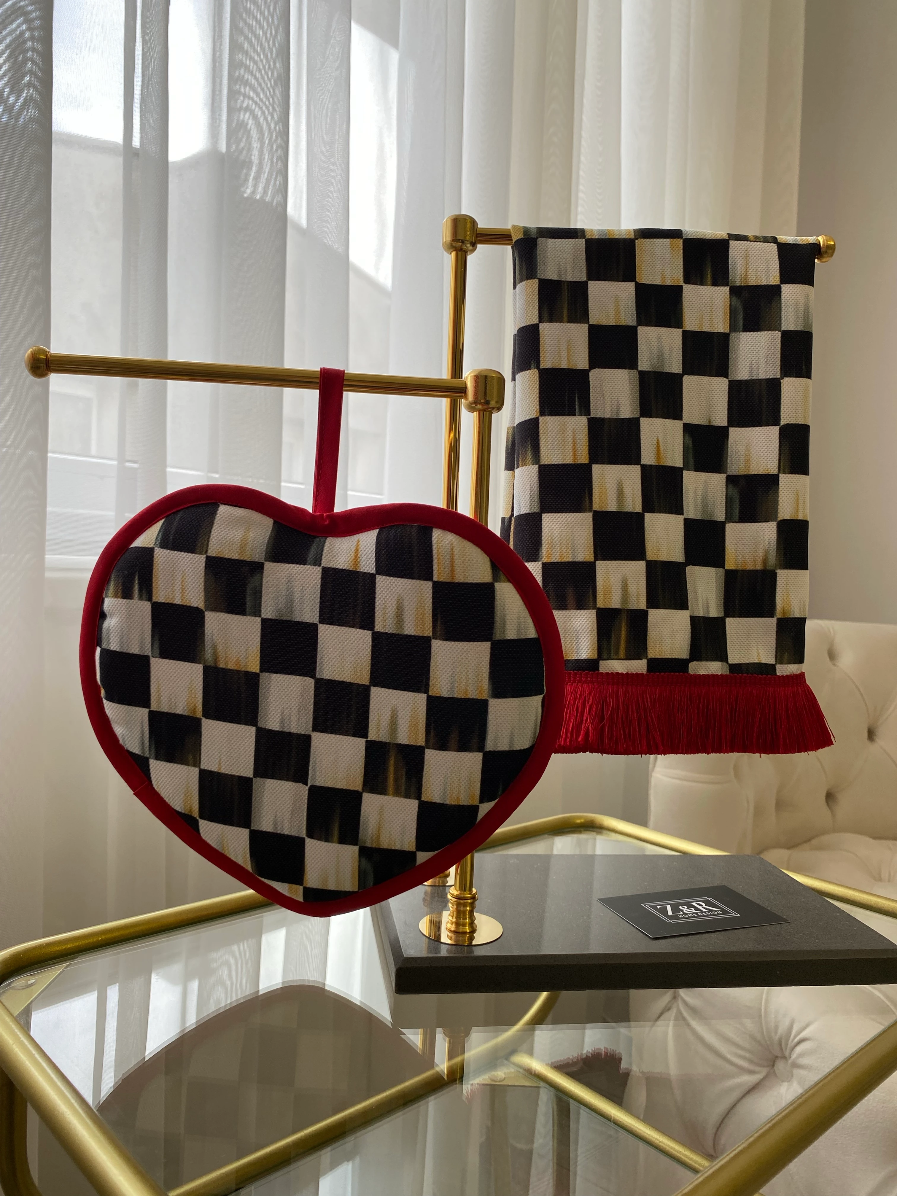 Damalı Fırın Set(Püsküllü )