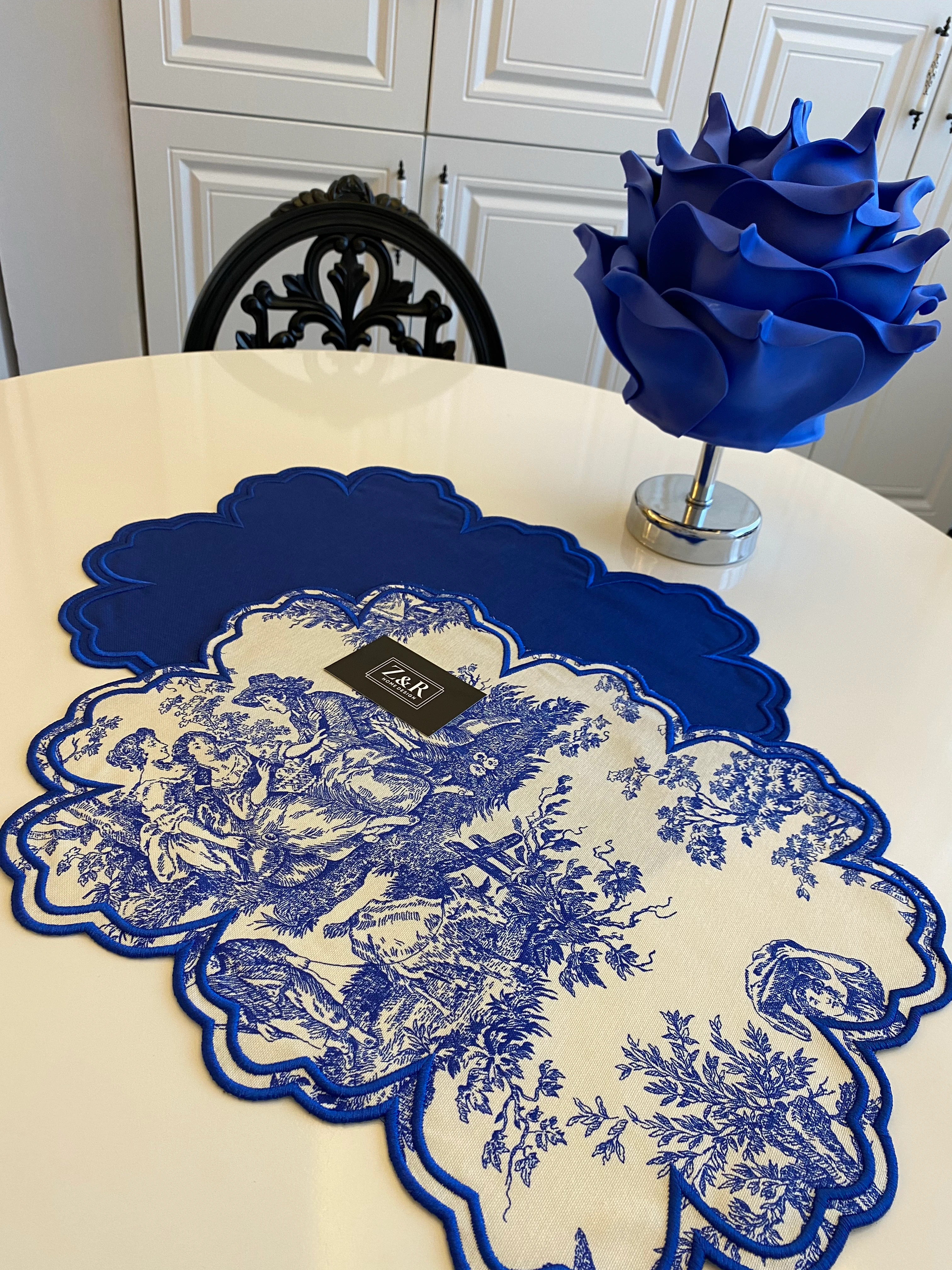 Tolie de Jouy Desenli Amerikan Servis