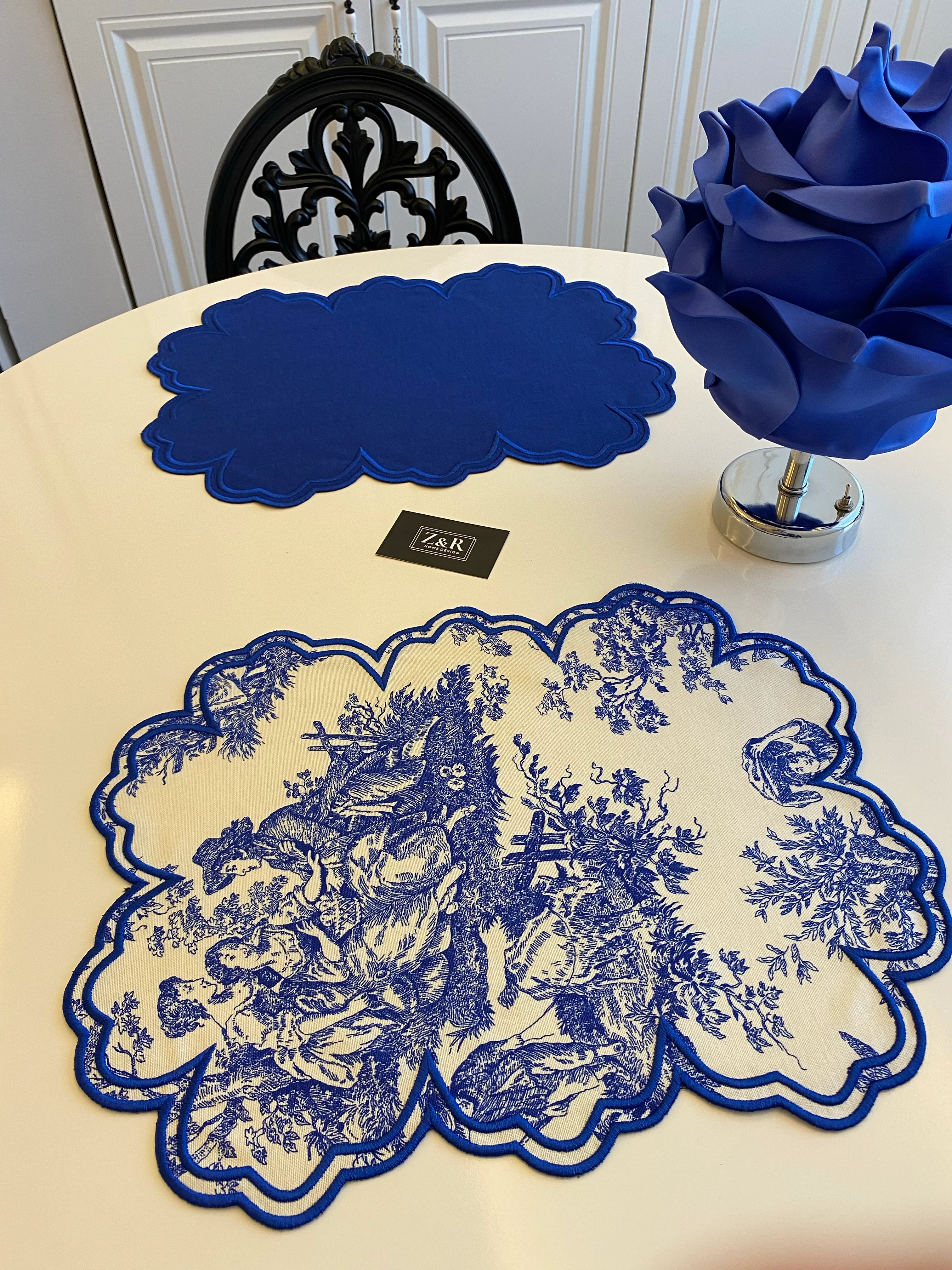 Tolie de Jouy Desenli Amerikan Servis