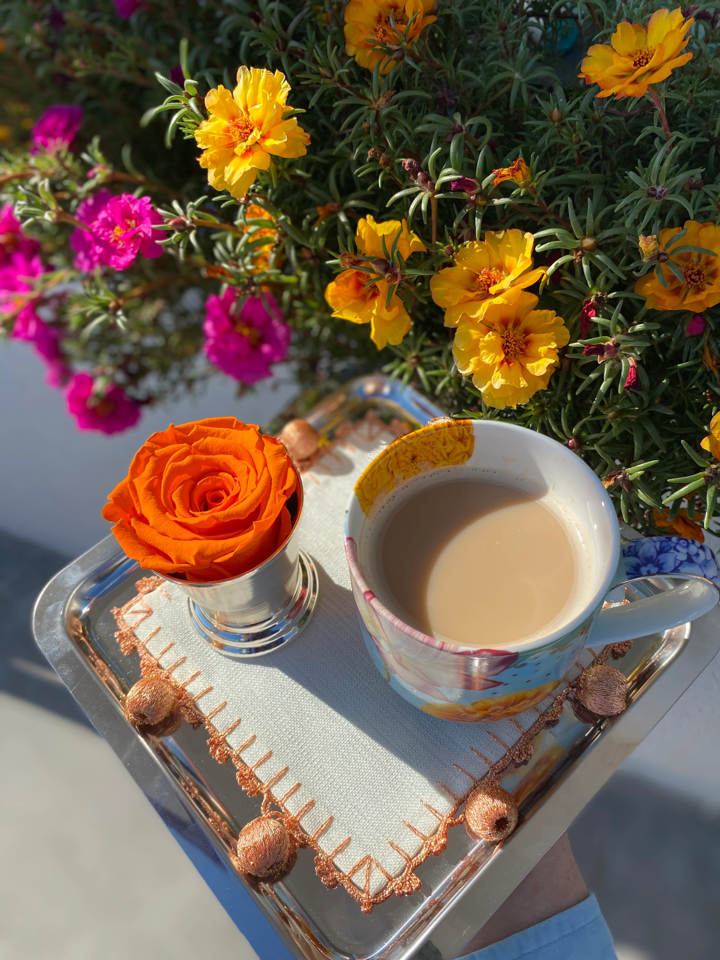 Turuncu  Ponponlu Simli Sunum  Peçetesi