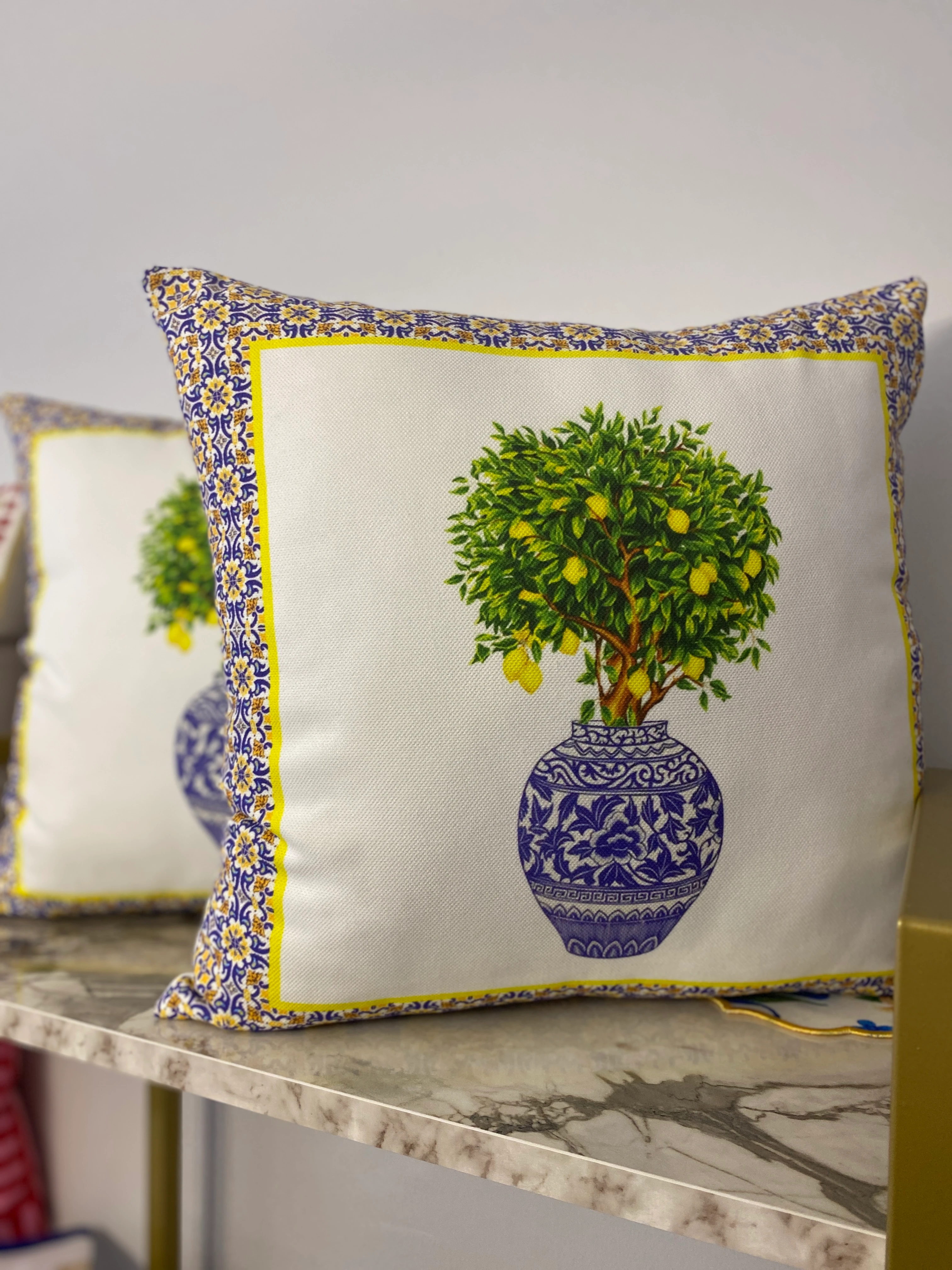 Limon Ağacı Kırlent Kılıfı