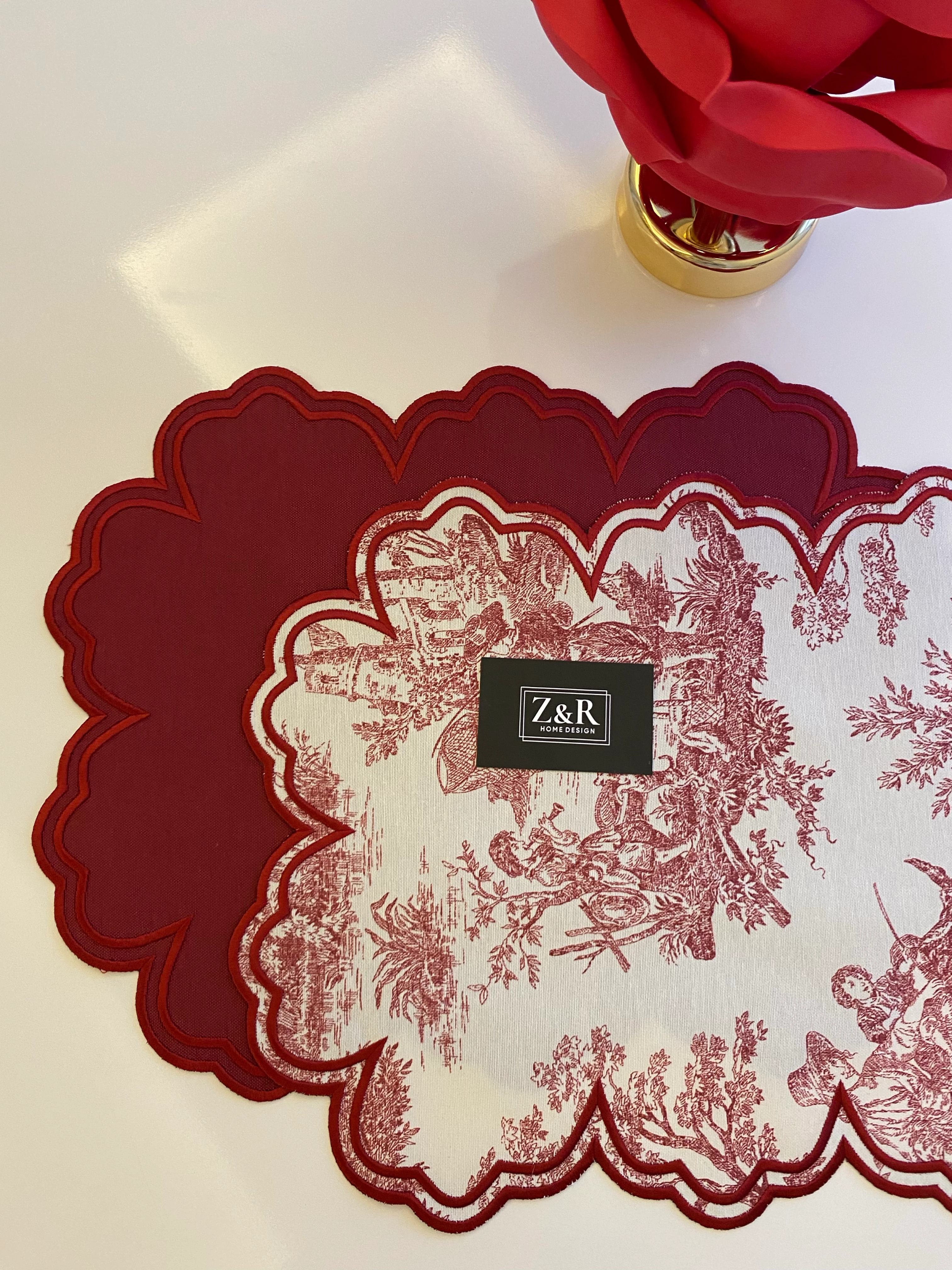 Tolie de Jouy Desenli Amerikan Servis