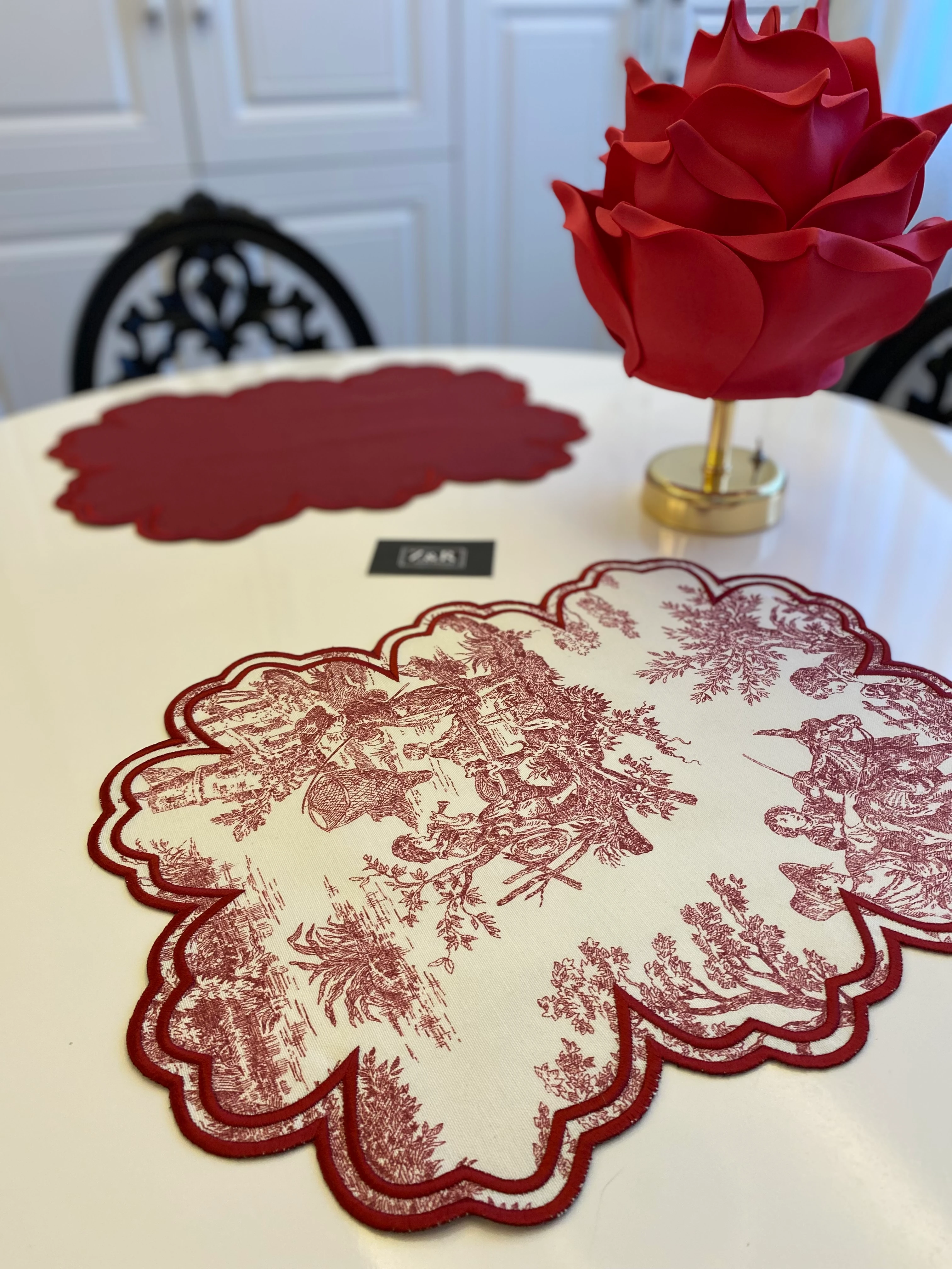 Tolie de Jouy Desenli Amerikan Servis