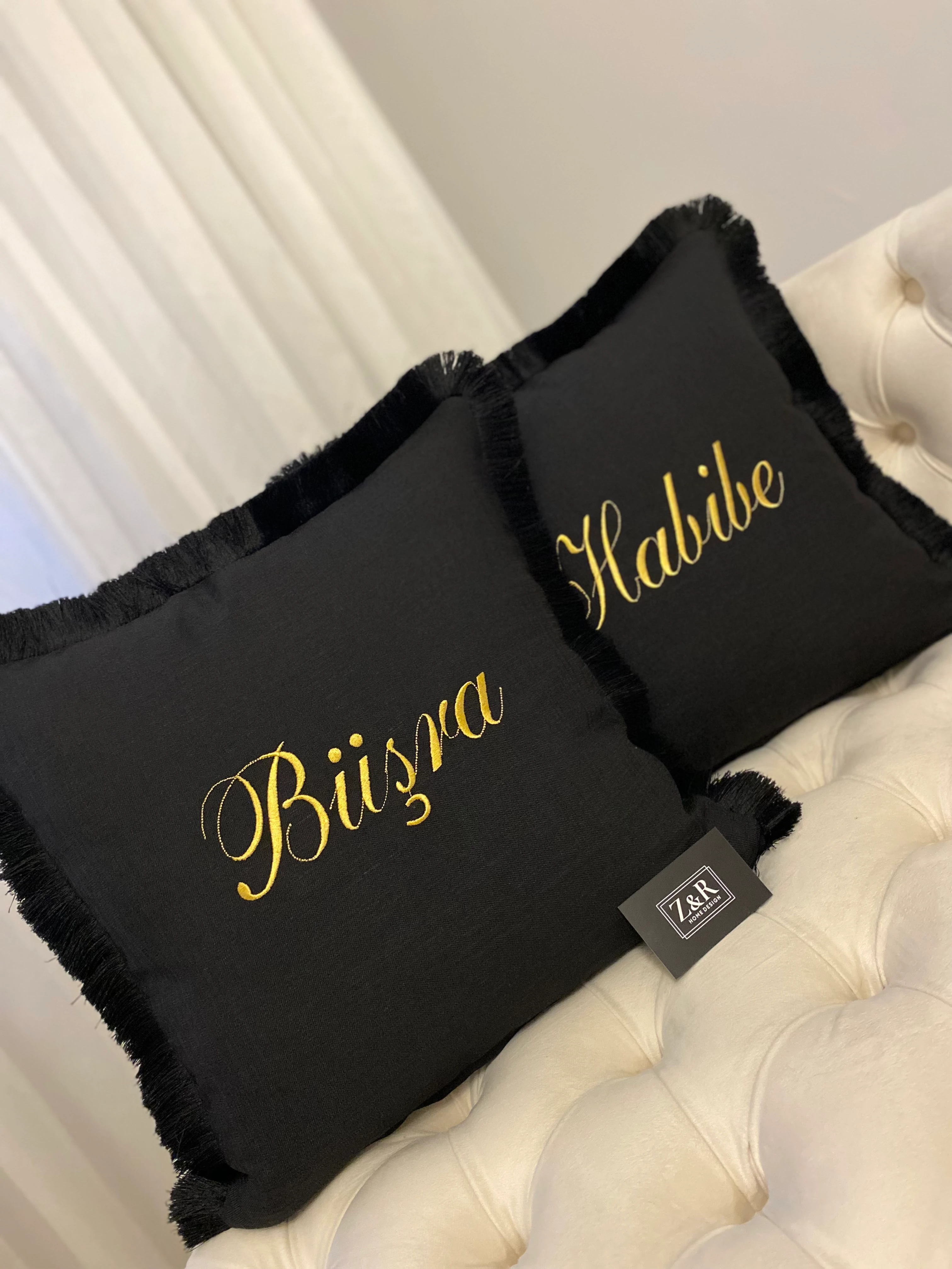 Kişiselleştirilmiş Nakışlı Kırlent Kılıfı