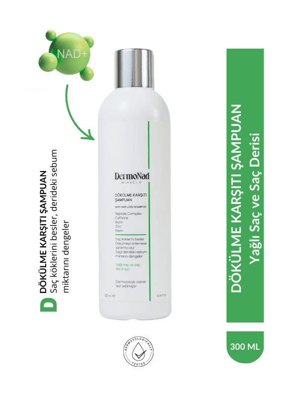 DermoNad Saç Dökülmesine Karşı Şampuan Yağlı (SLS/Praben Free) 300 ML