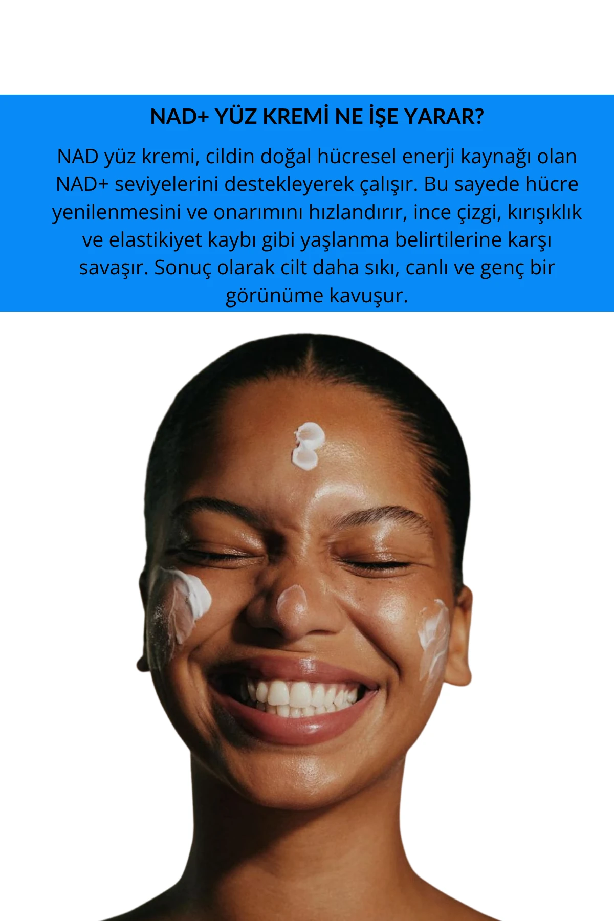 Aydınlatıcı, Sıkılaştırıcı ve Nemlendirici Yüz Bakım Kremi 50 ML (NAD+, Kolajen, Resveratrol, Hyalüronik Asit, Matrixyl 3000)