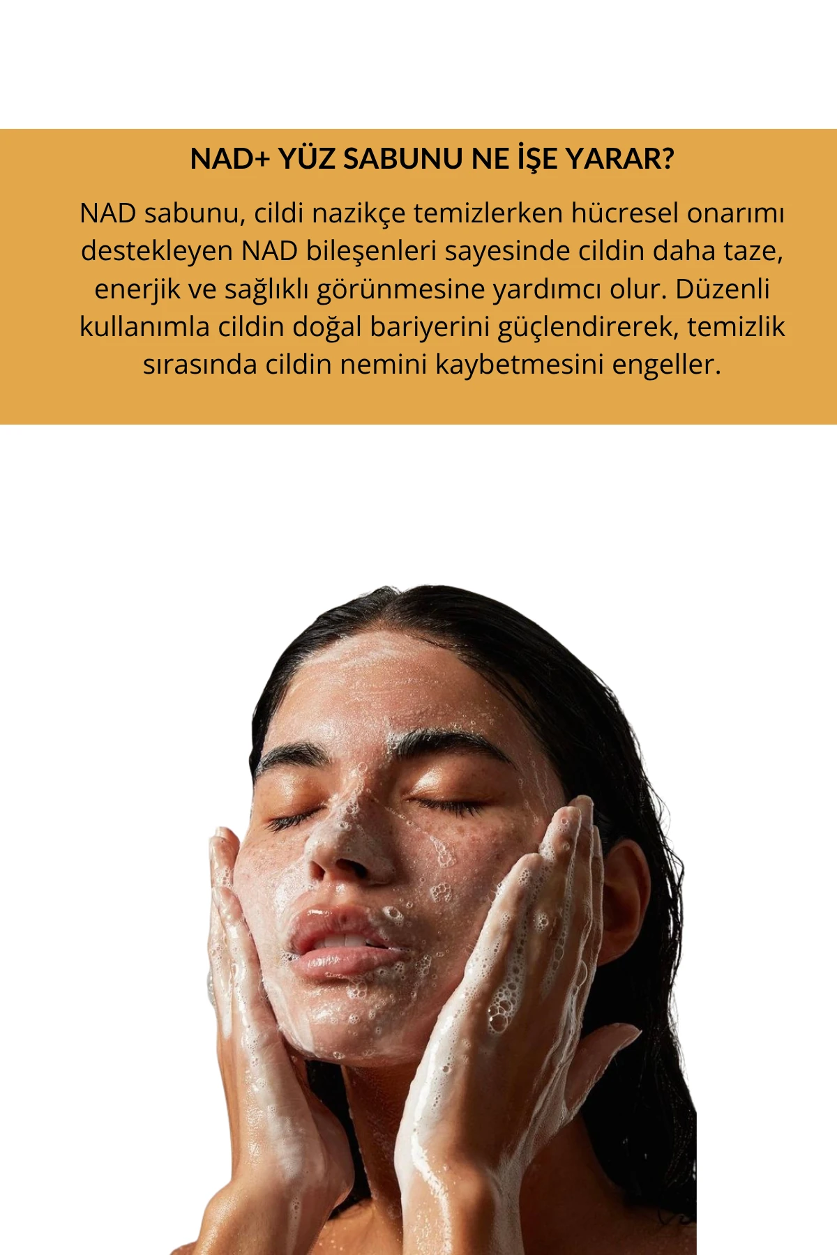 Leke Karşıtı, Aydınlatıcı Yüz Sabunu 100 ML (NAD+, Hyalüronik Asit, Niasinamid, Vitamin E)