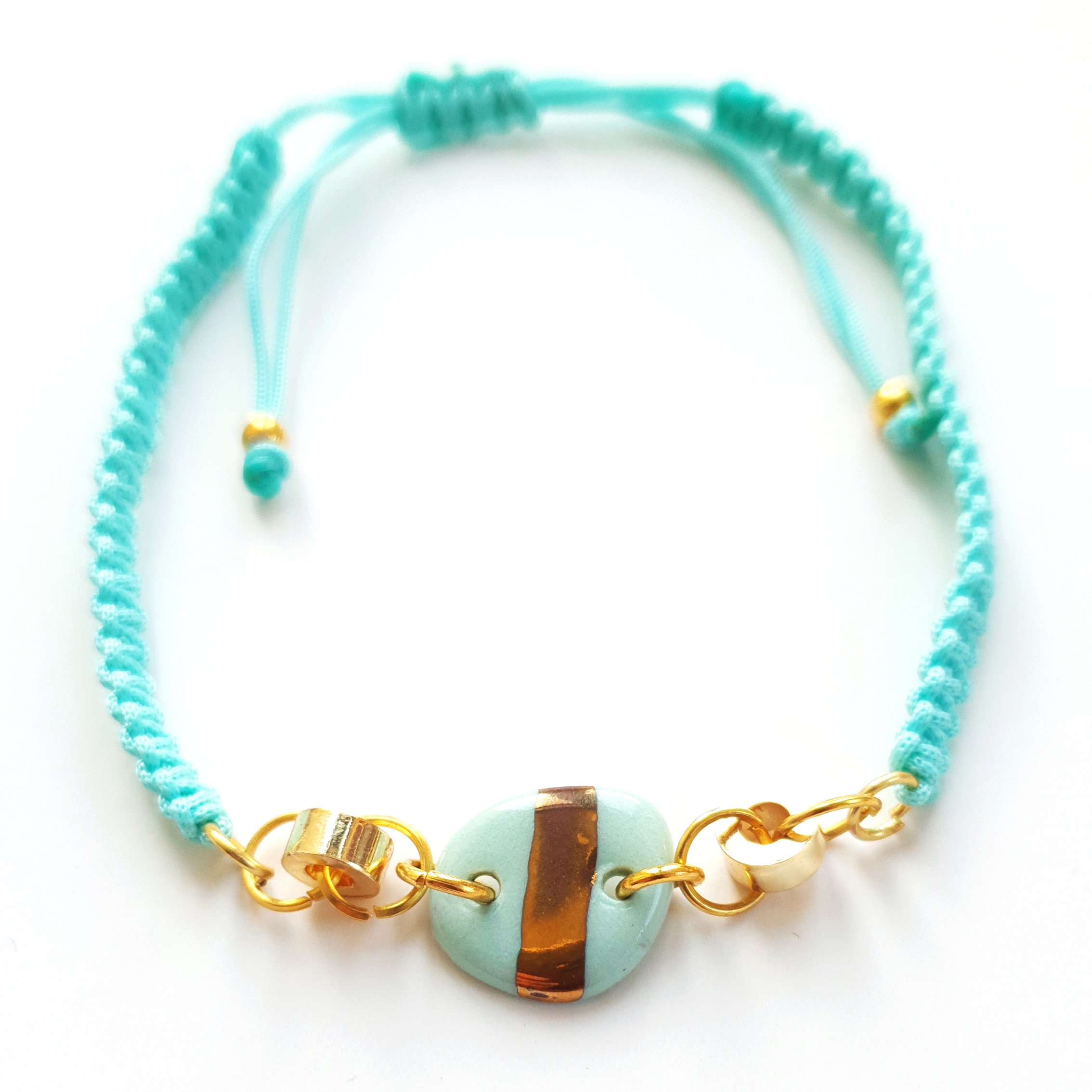 BİL02 Handmade Porcelain Cord Bracelet Steel Jewelry - Yesh Jewellery