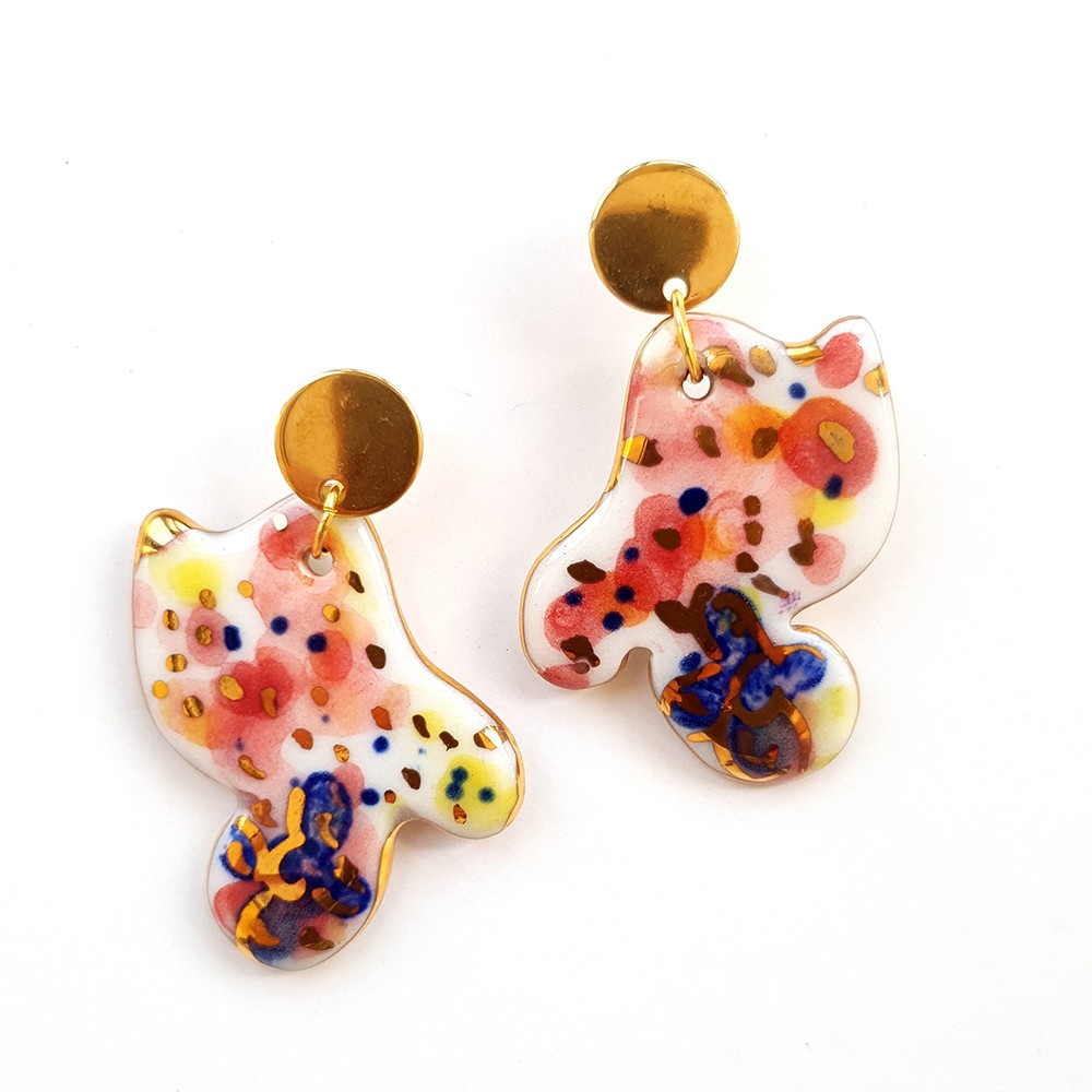 pol17 Amorphous Colorful Stud Earrings